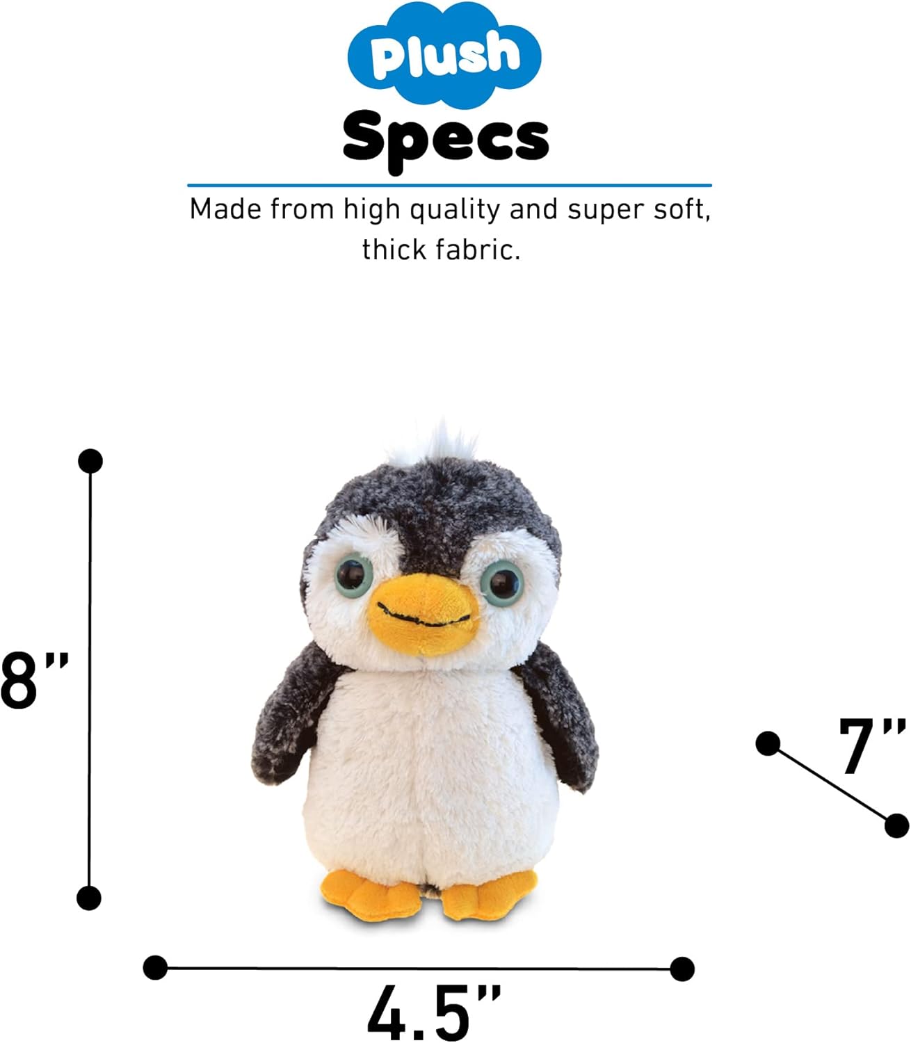 Puzzled DolliBu Plush Penguin - Soft 9 Inch Huggable Toy