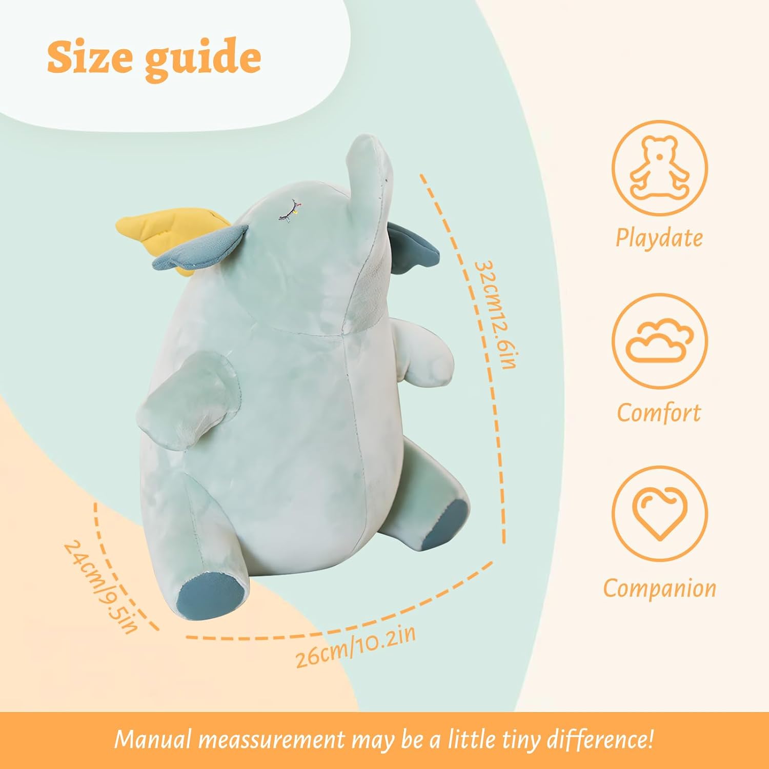 Adorable Elephant Stuffed Animal 13 Huggable Plush Pillow