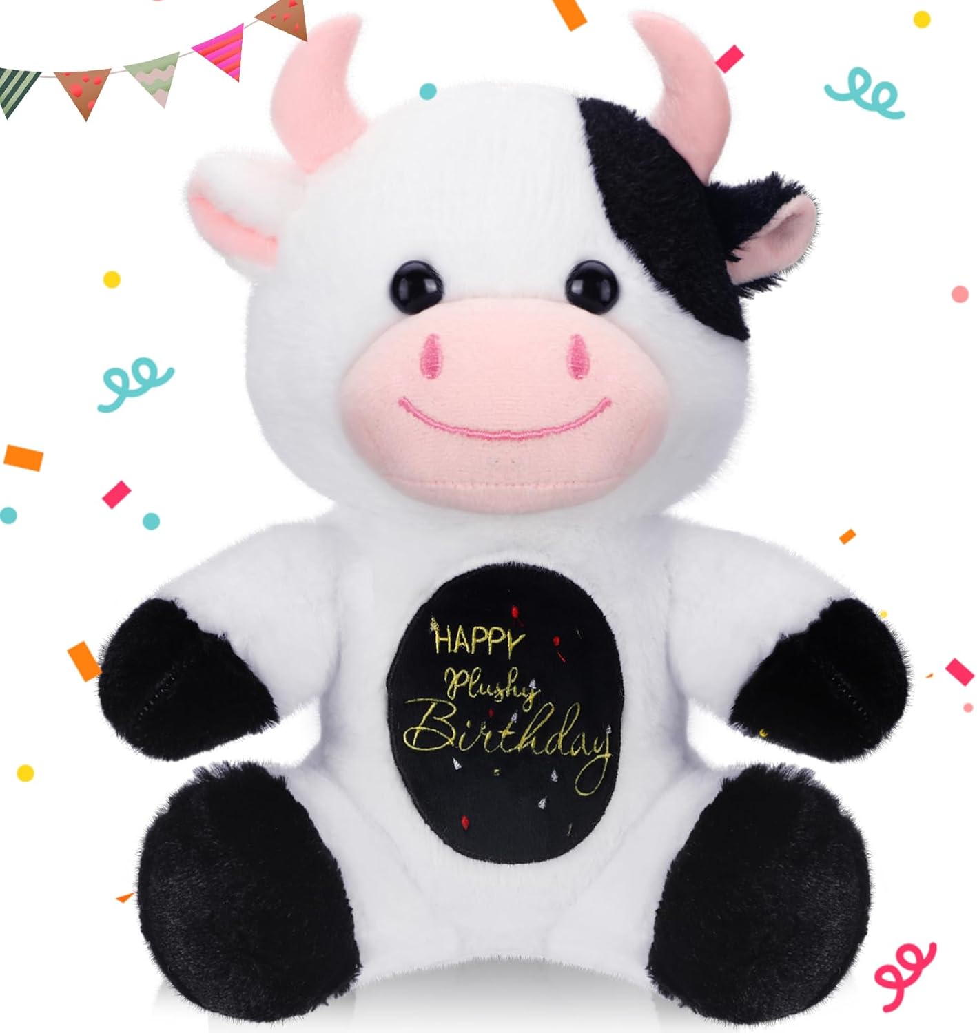 HyDren 98 Inch Birthday Cow Plush Toy