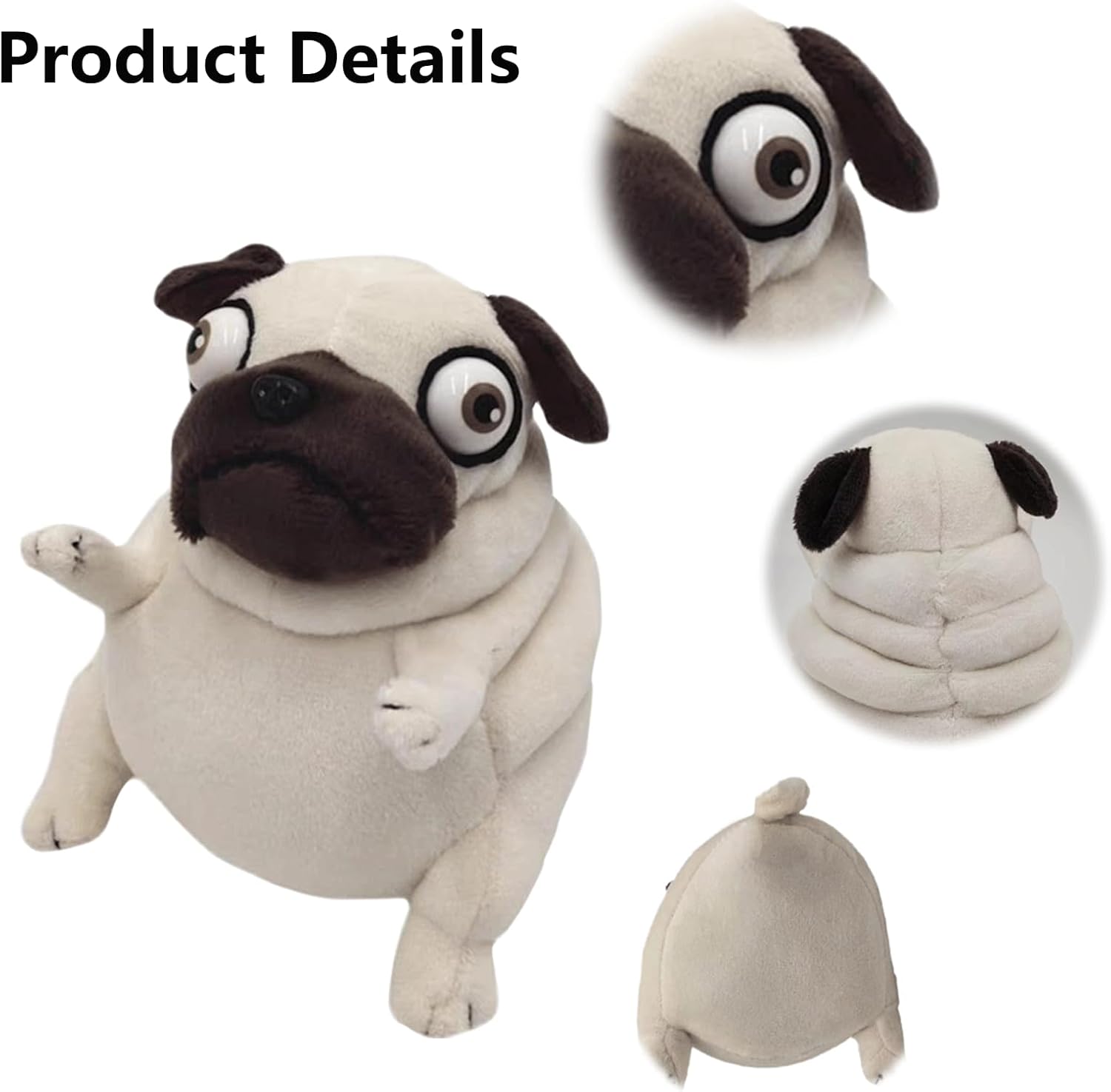 Pug Dog Stuffed Animal 6 Inch Ugly Cute Plush Toy