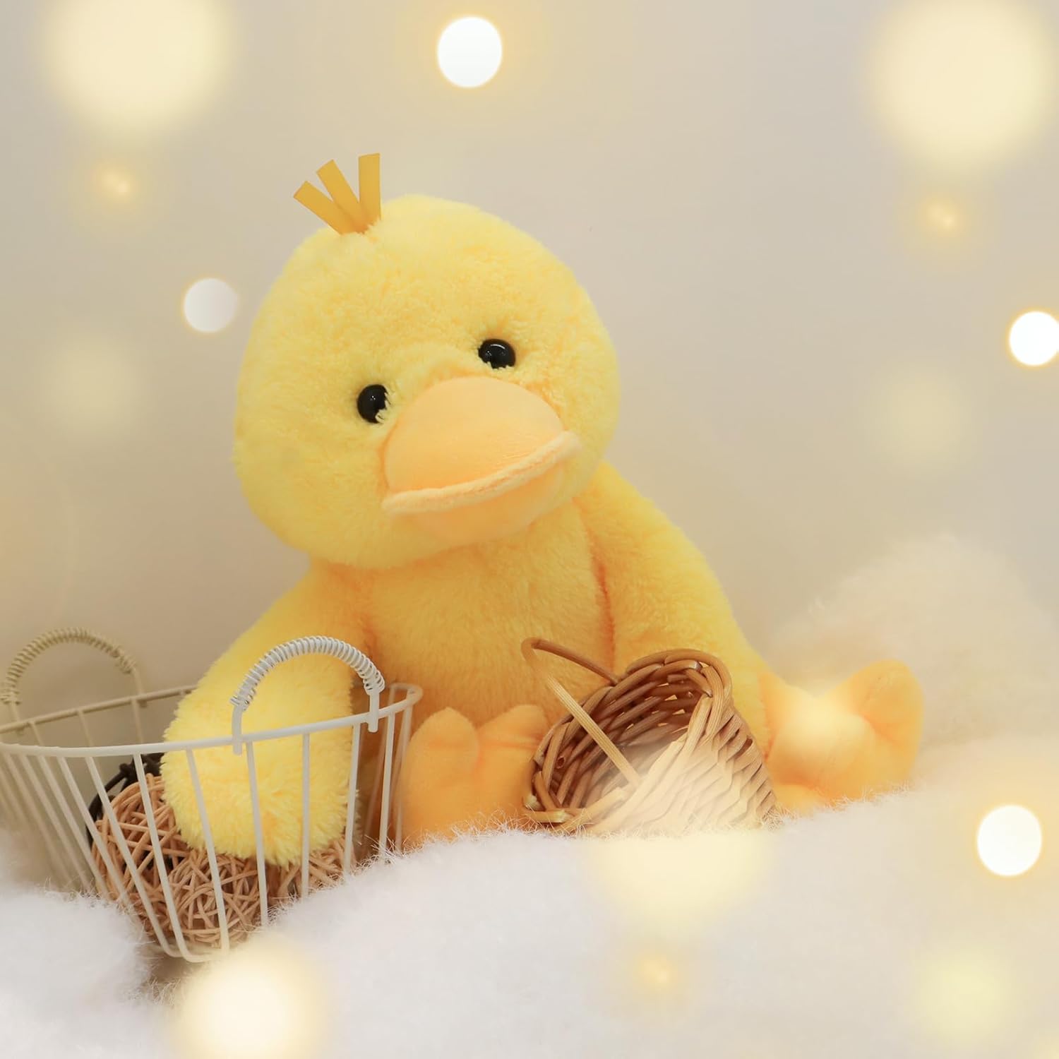 Apricot Lamb Fluffy Duck Plush Stuffed Animal for Kids