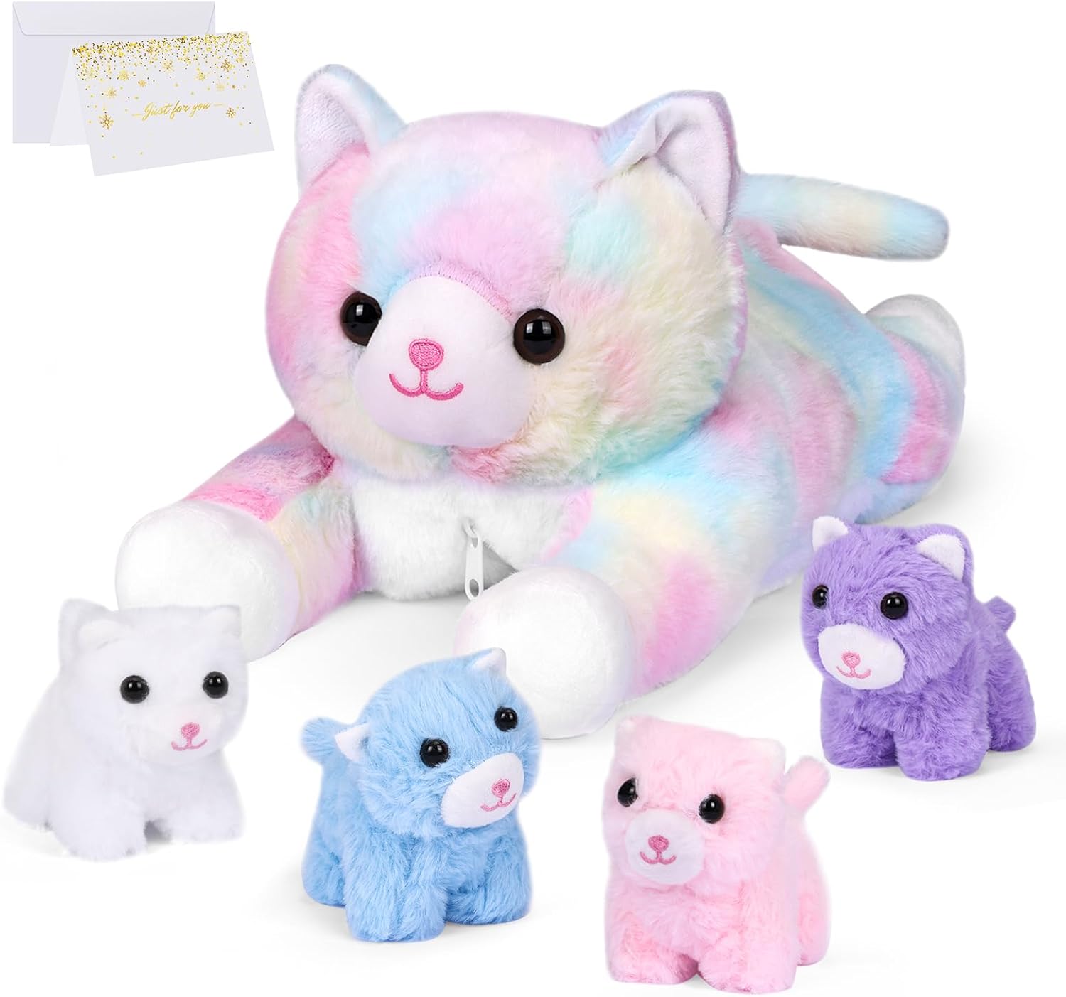 PLYFOU 5 Pieces Cat Plush Toys Set for Kids