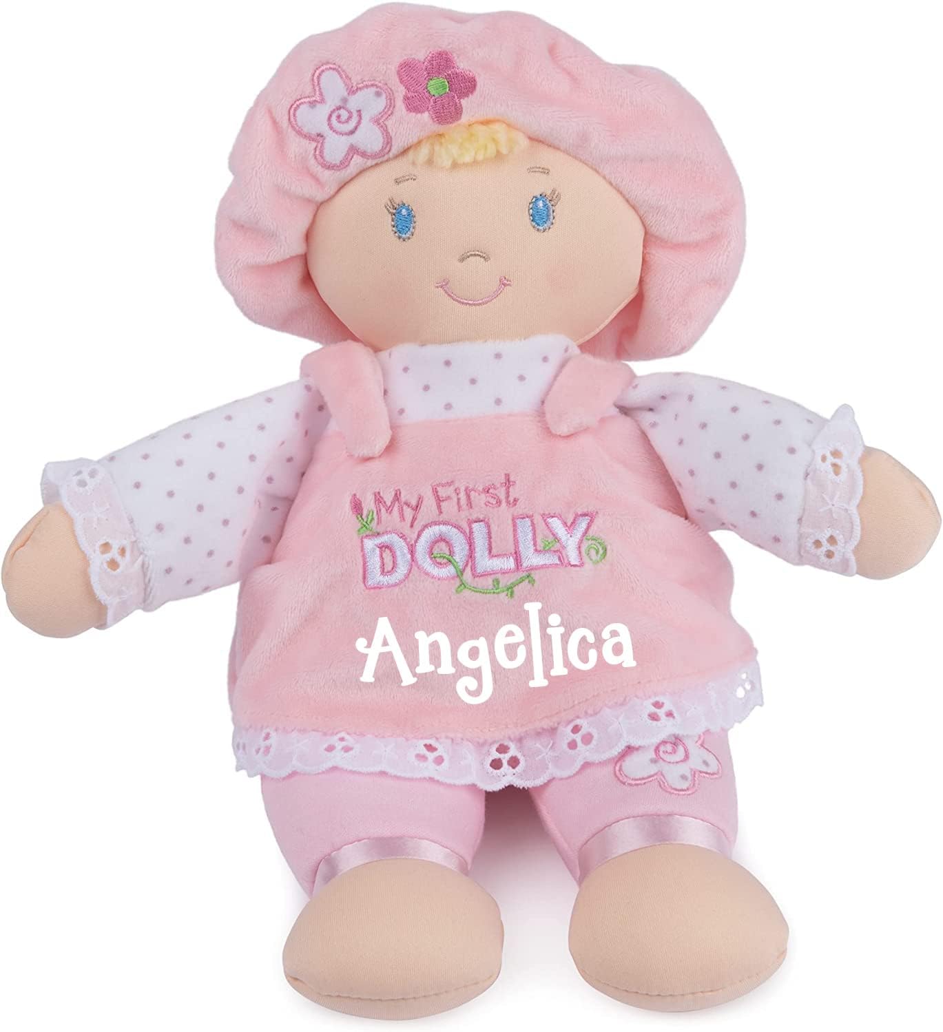 Personalized Blonde Dolly Plush Stuffed Toy - 13 Inches