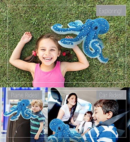 DolliBu 16 Inch Large Blue Octopus Plush Toy