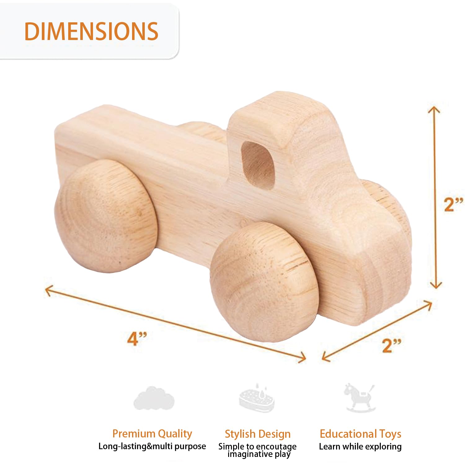 Personalized Name Wooden Toy Car for Toddlers 1-3 1
