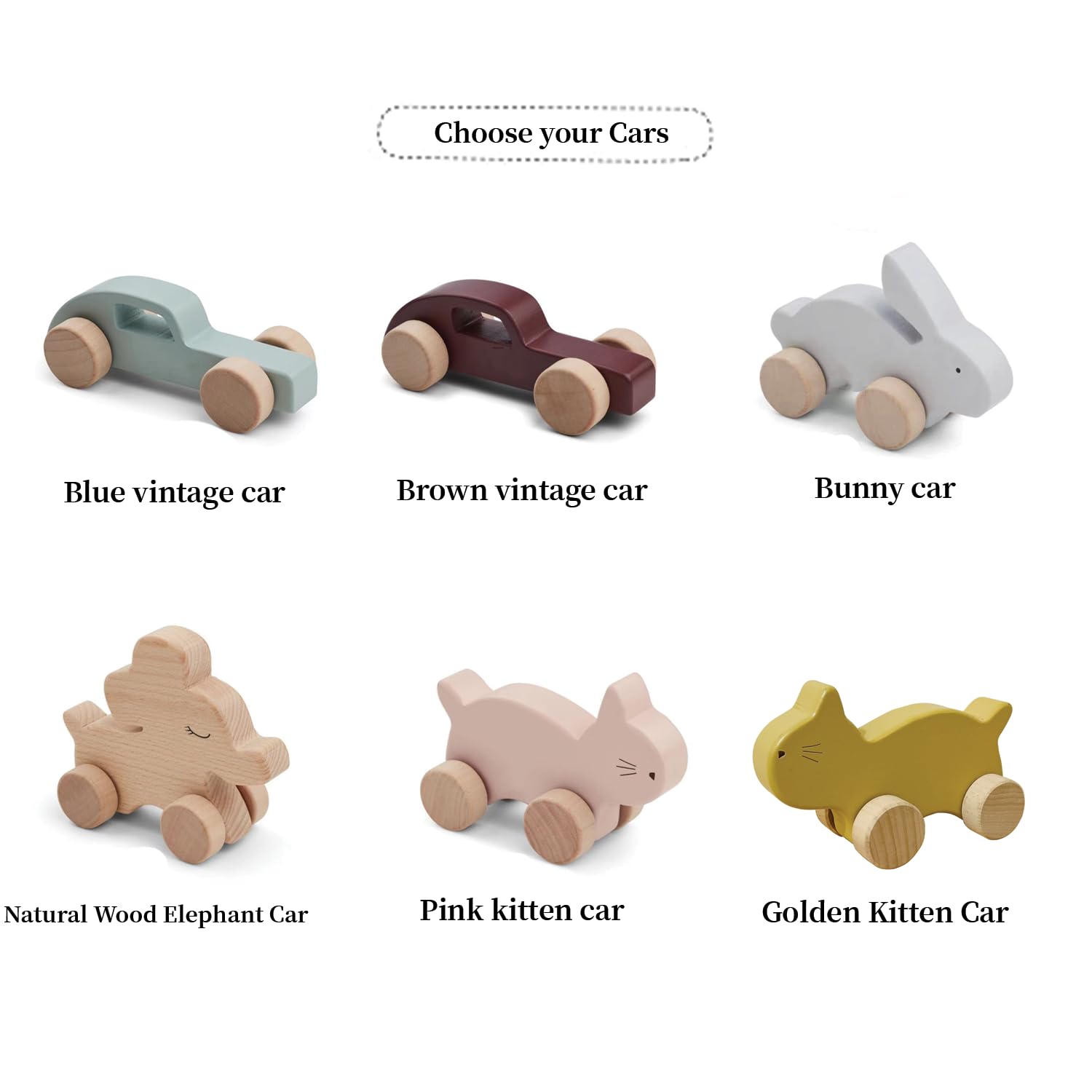 Personalized Name Wooden Toy Car for Toddlers