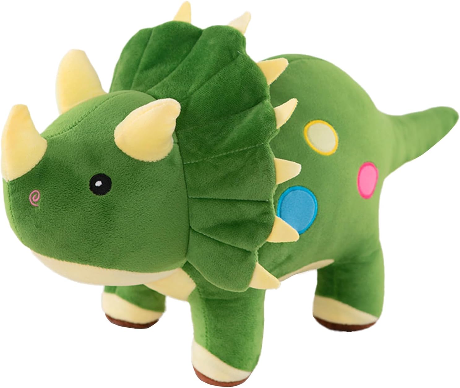 NILISWIEST Dinosaur Plush Pillow Toy Green Triceratops