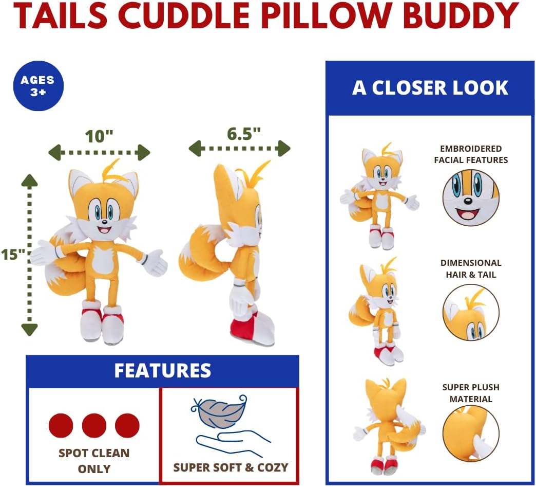Franco Tails Plush Cuddle Pillow Buddy 1 Count