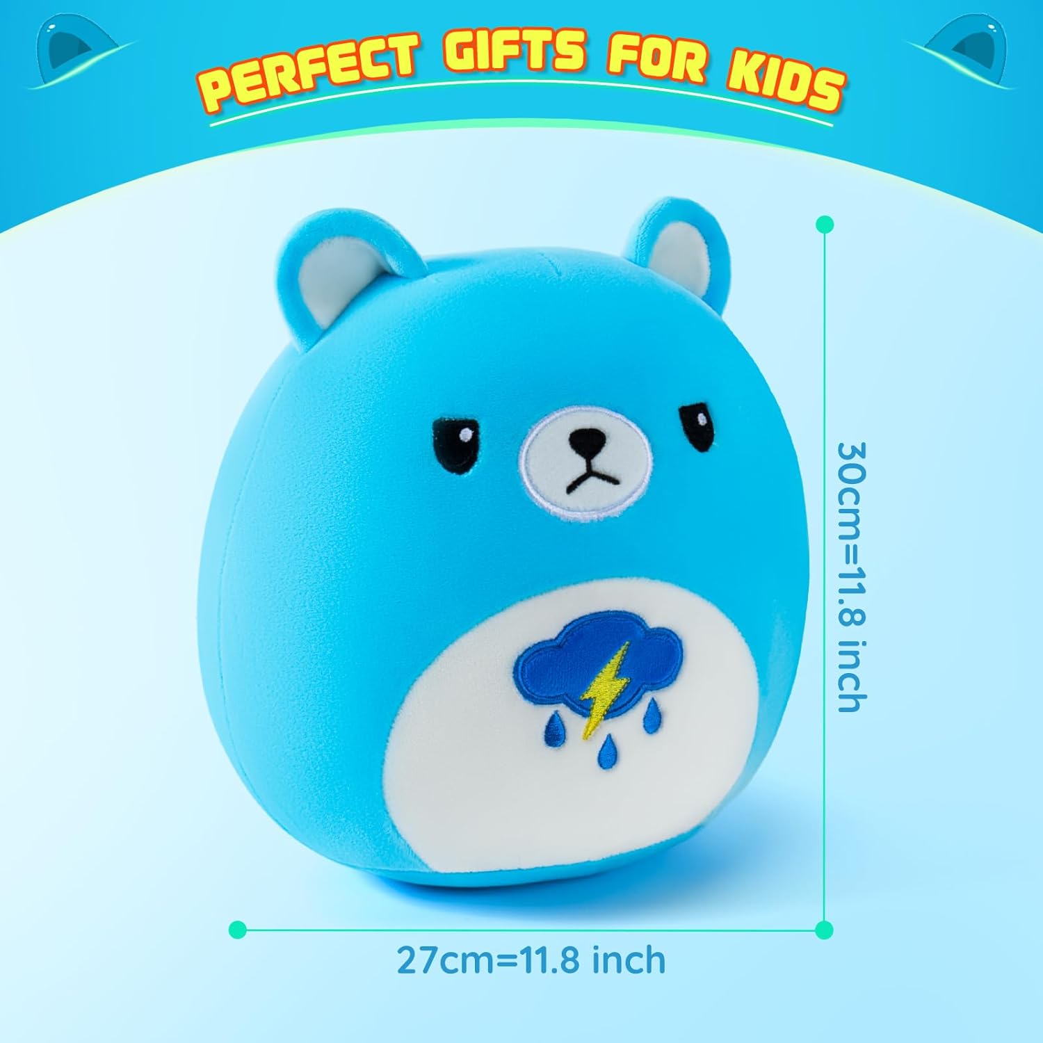 Auspicious Beginning Blue Bear Plush Toy - 11 Inch