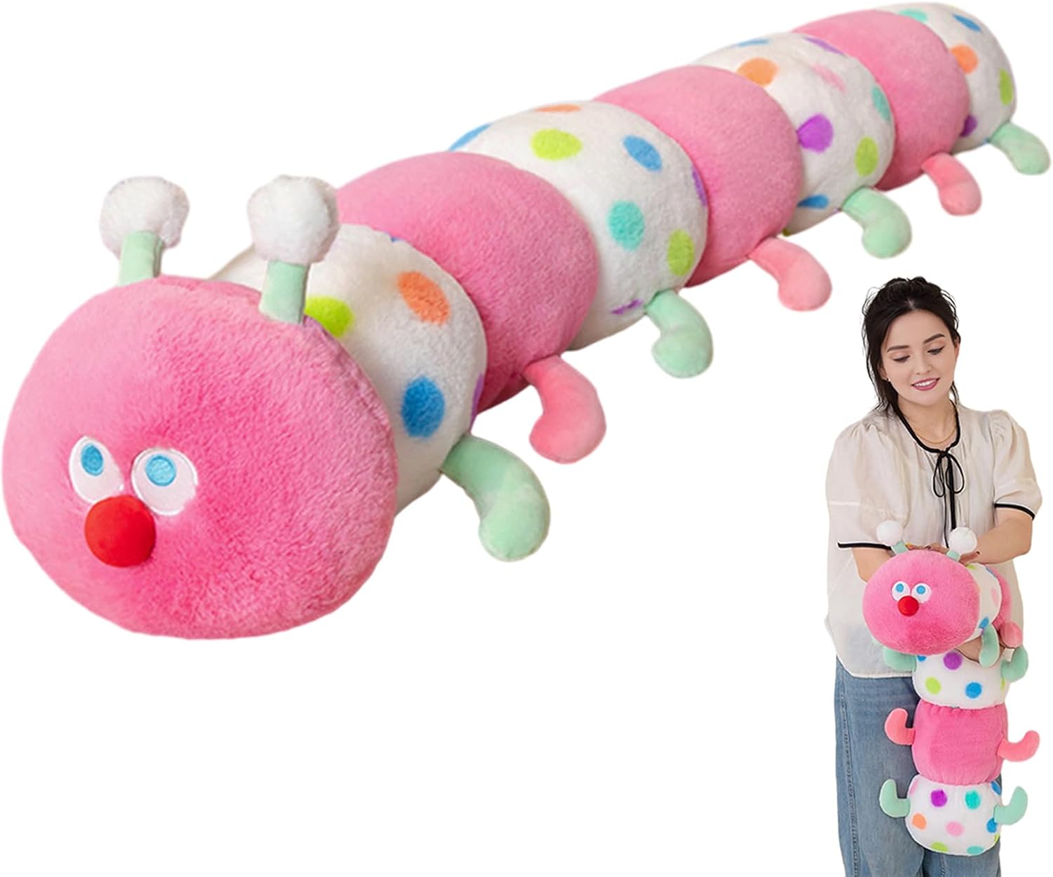 354 Inch Cute Caterpillar Plush Stuffed Animal Hugging Pillow