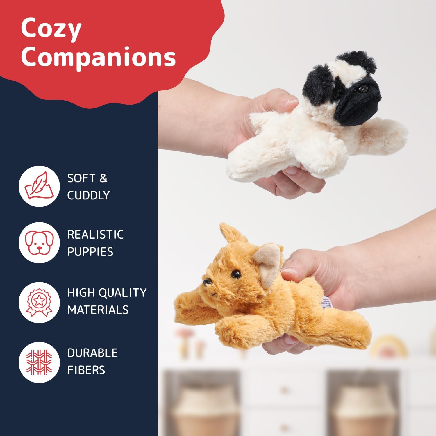 PREXTEX Stuffed Puppies Set of 4 - 6 Inch Plush Toys for Kids