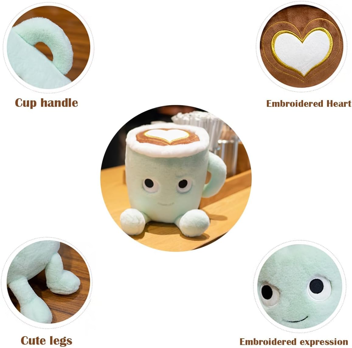 Yoholto Latte Plush Pillow Green