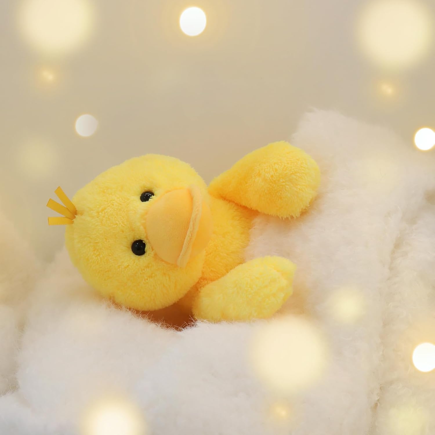 Apricot Lamb Fluffy Duck Plush Stuffed Animal for Kids