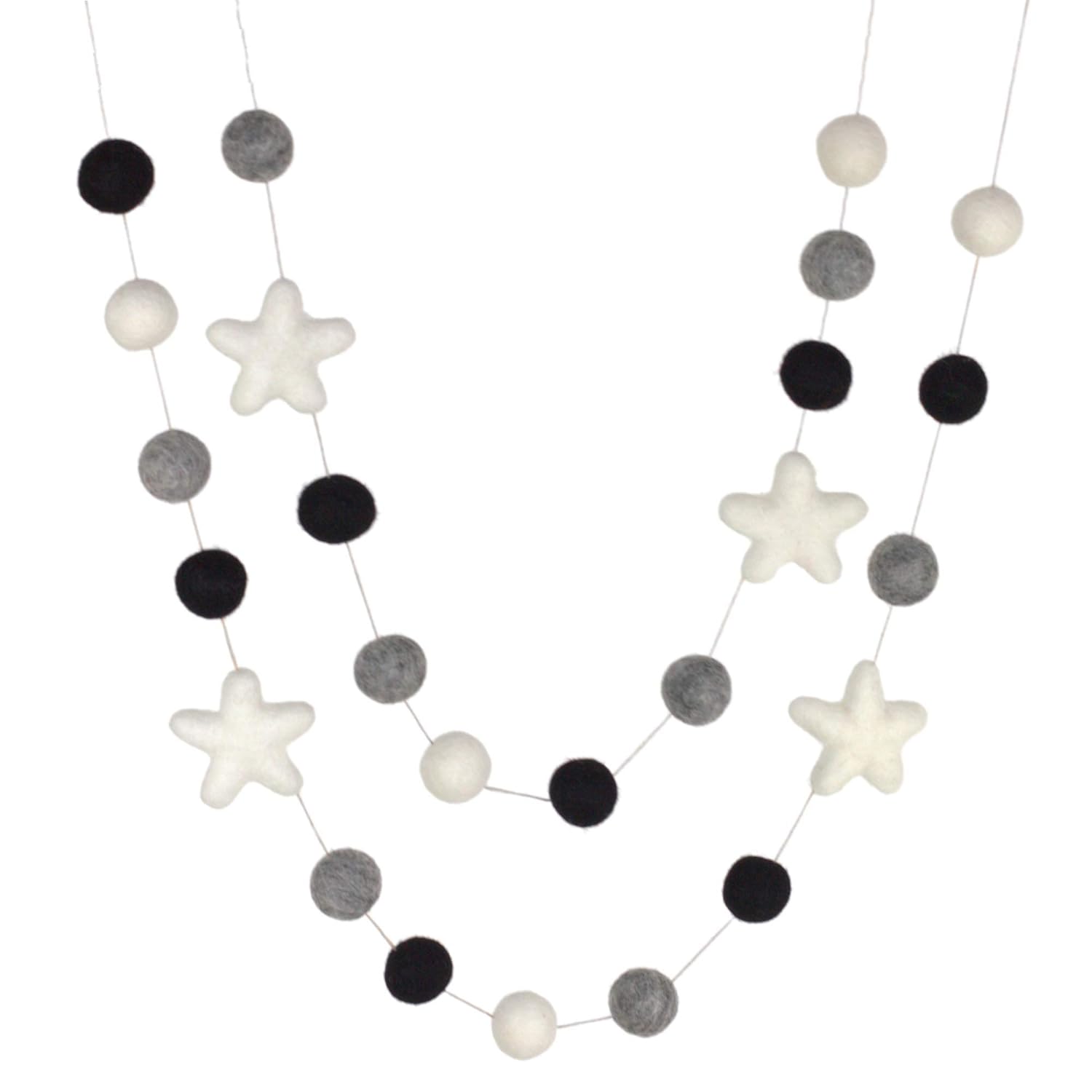 Matthew Mae Felt Ball Star Garland - Halloween Decor