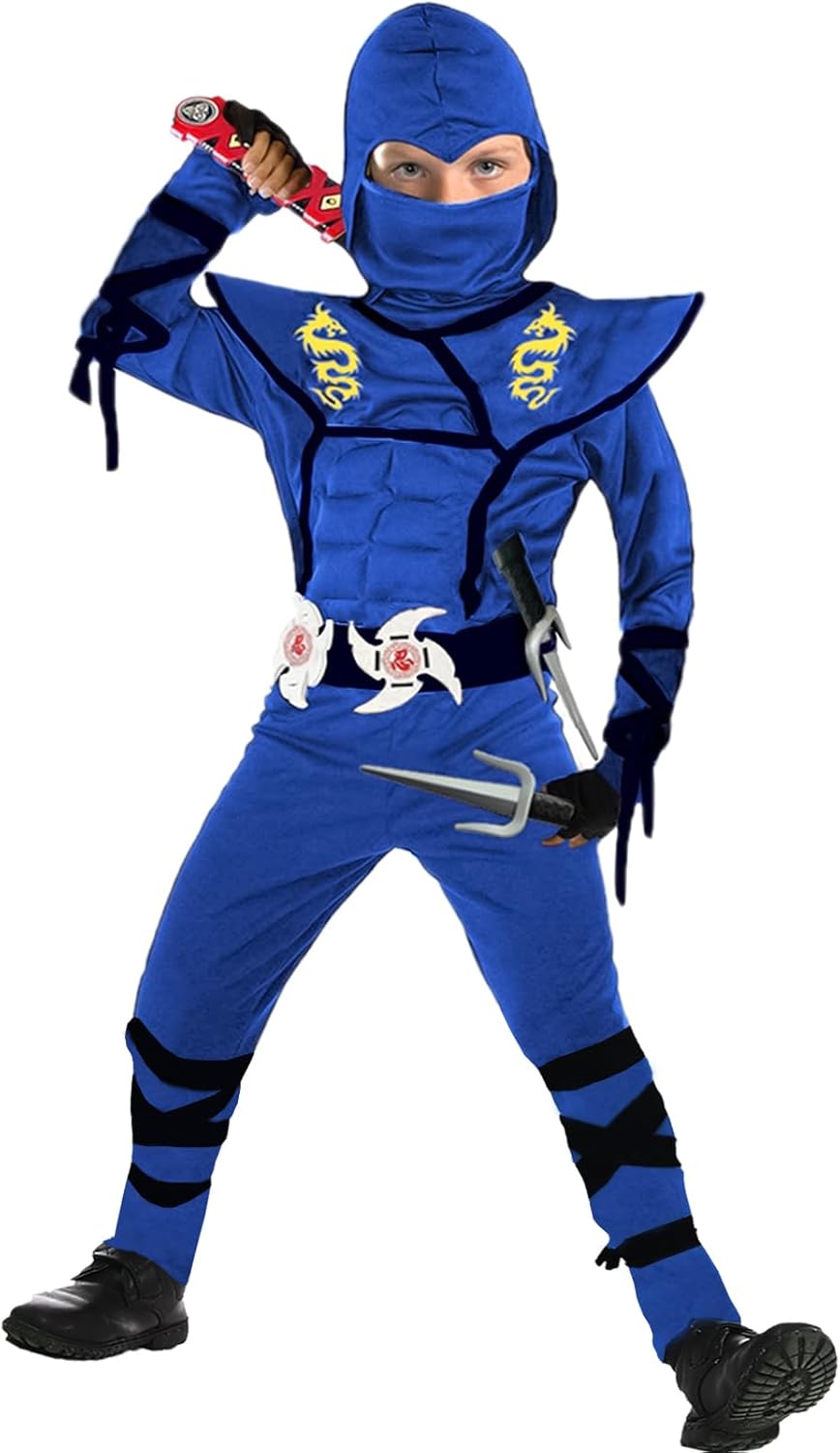 SATKULL Kids Ninja Costume Set with Accessories