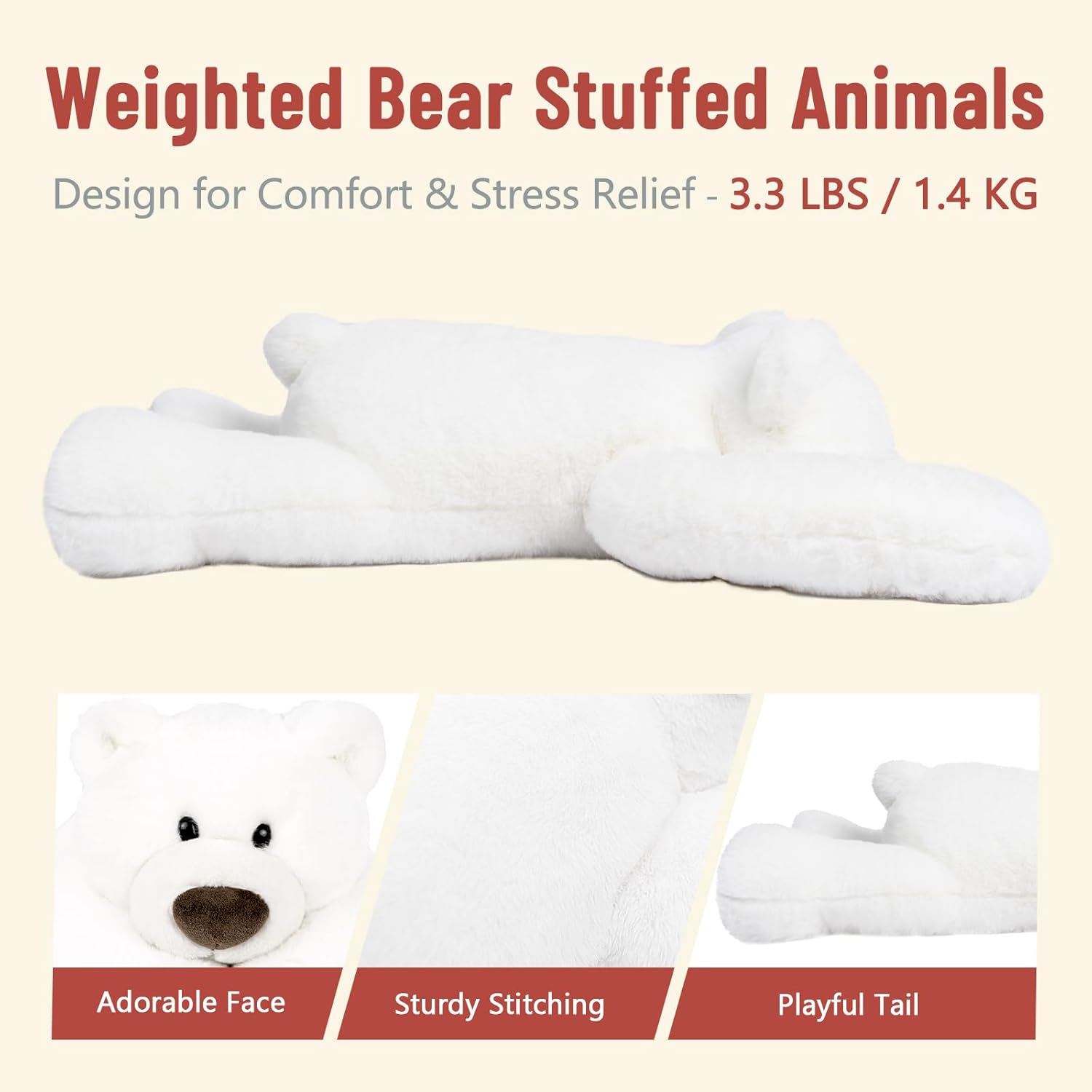 Niuniu Daddy 20 Polar Bear Weighted Plush Toy