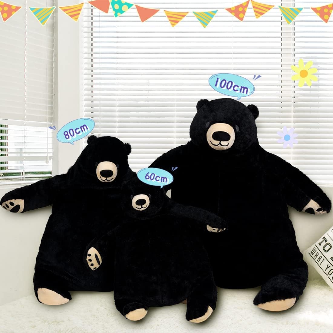 MIAOHAHA Plush Teddy Bear 315in Black Cuddly Stuffed Animal Doll
