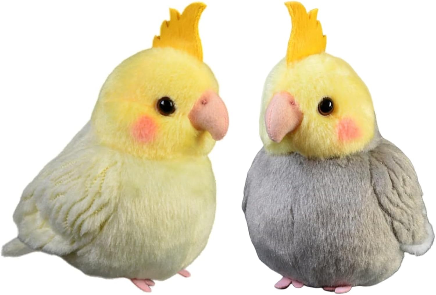 ZCPACE 2pcs Realistic Cockatiel Plush Toy Set
