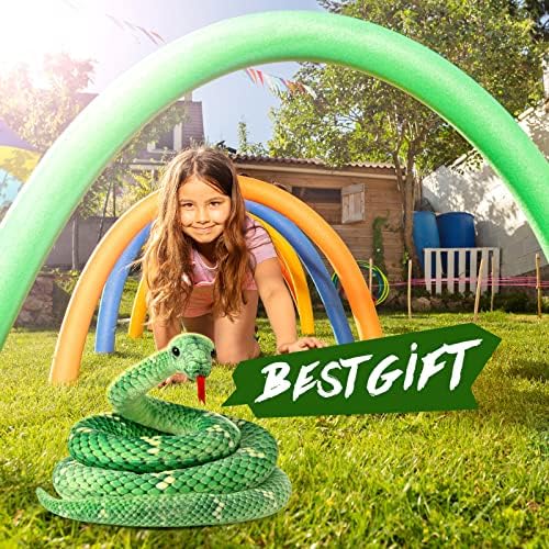 HyDren 80 Inch Giant Plush Snake Toy Green