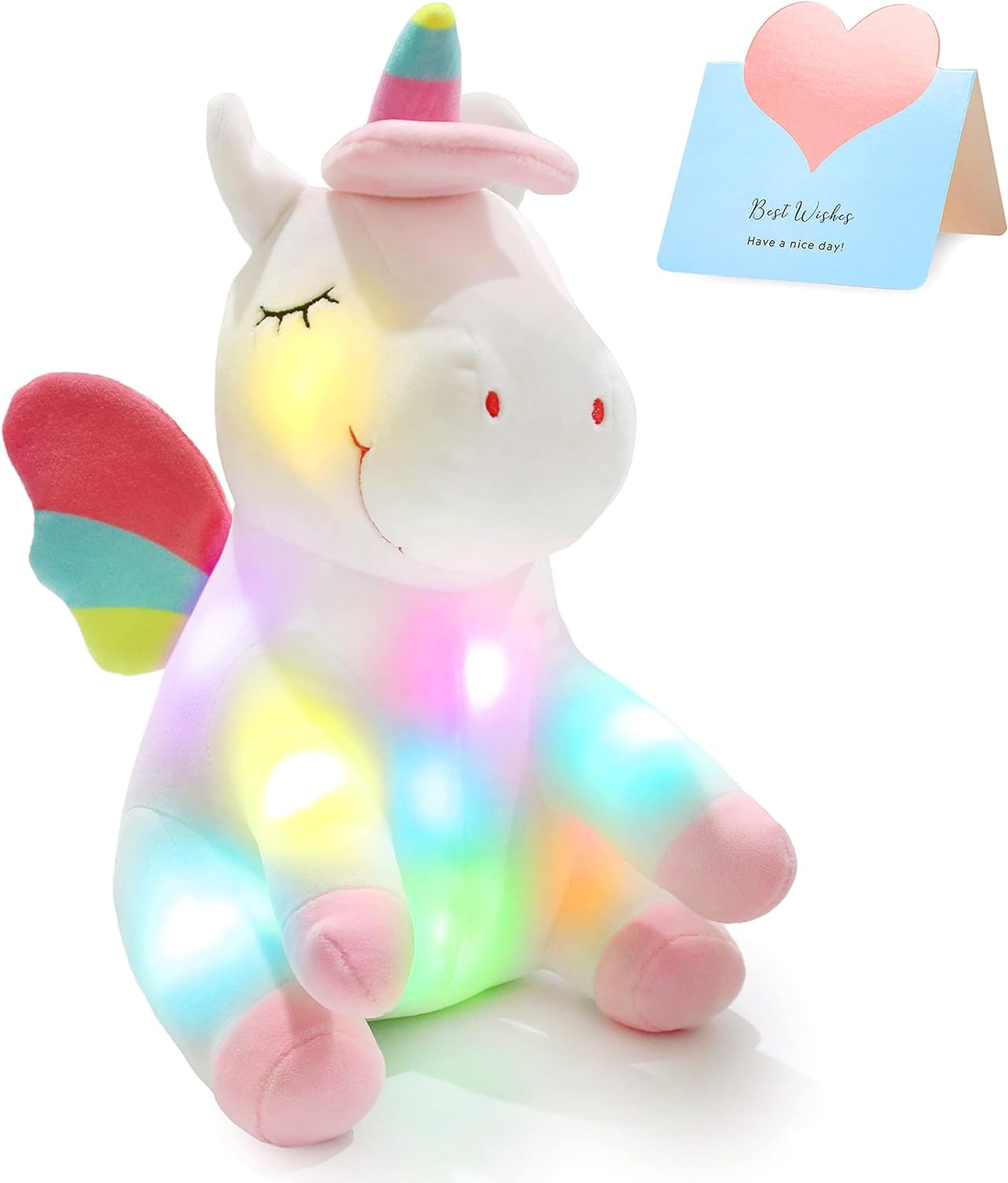 Athoinsu 12 Inch Light Up Unicorn Plush Toy