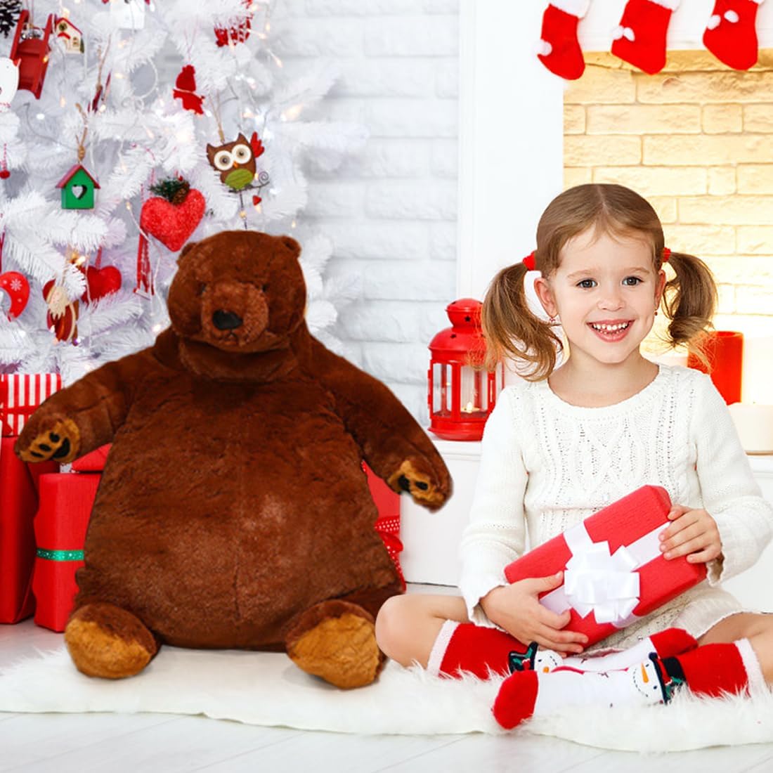 Sausudols Giant Plush Teddy Bear 315 Inch Dark Brown