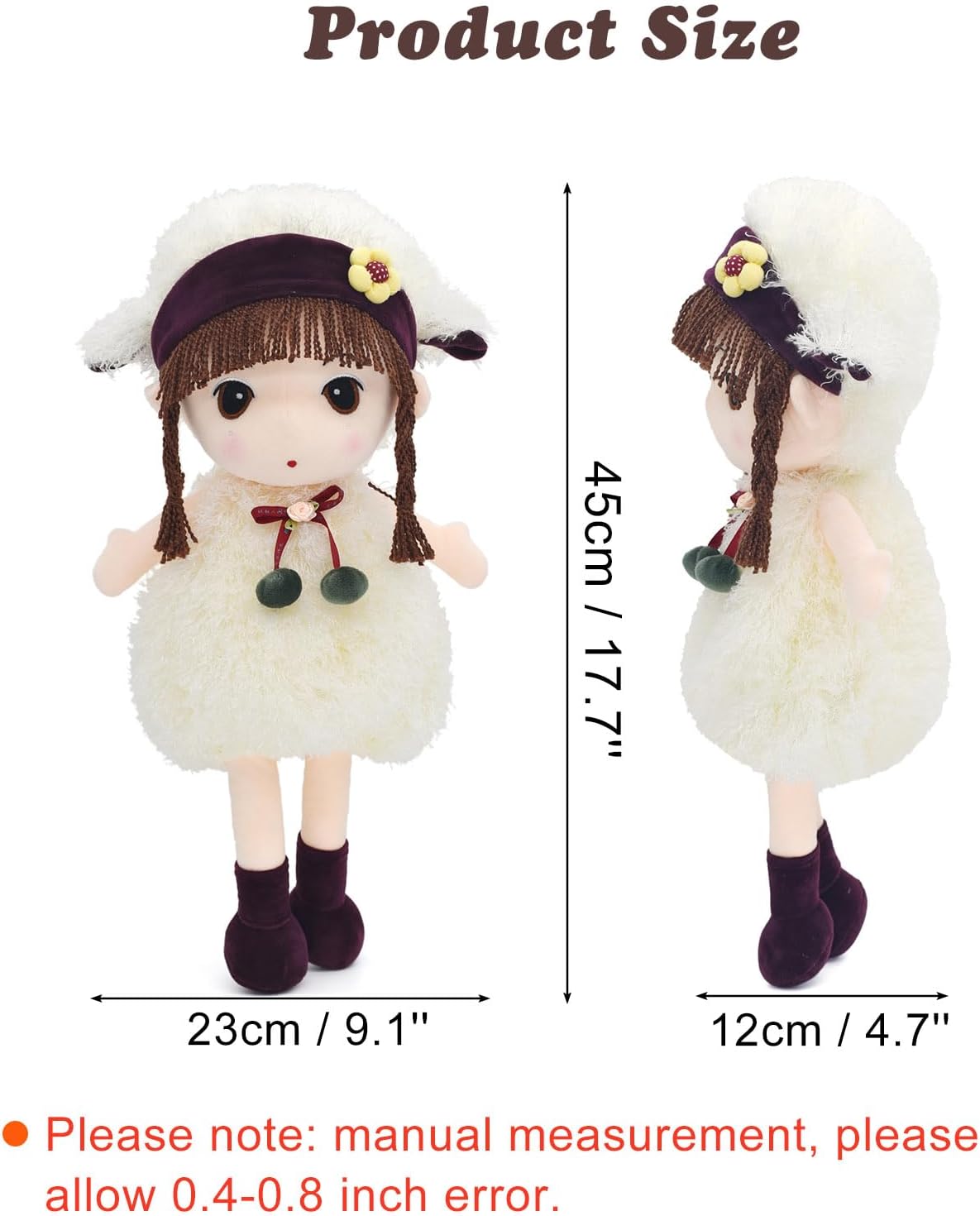 HWD Kawaii 17 Inch Plush Girl Toy Doll