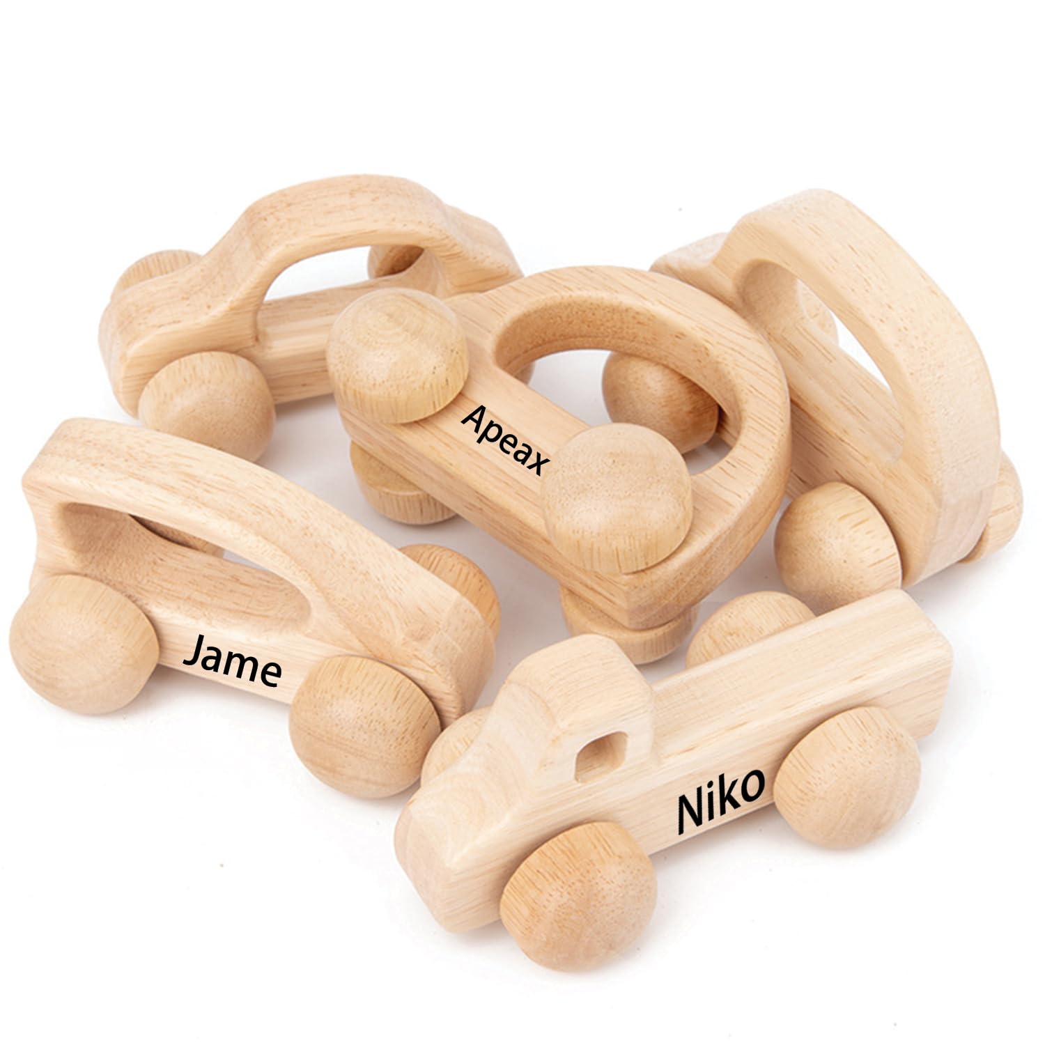 Personalized Name Wooden Toy Car for Toddlers 1-3 1