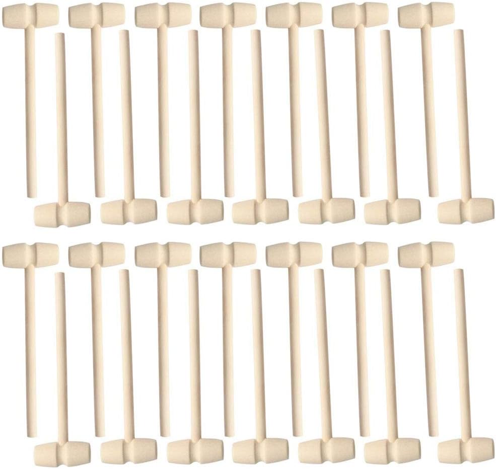 30Pcs Mini Wooden Hammer for DIY and Seafood Cracking