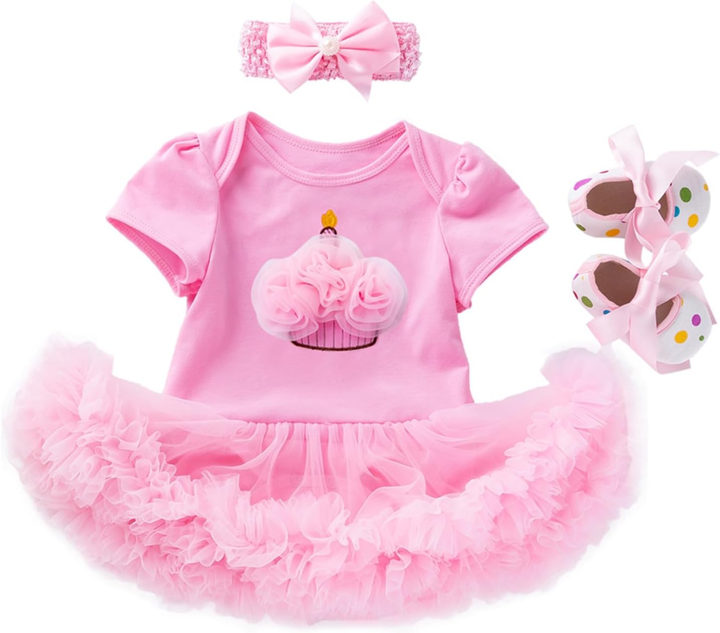 PIUGEIME Reborn Baby Doll 3Pcs Pink Clothes Accessories Set