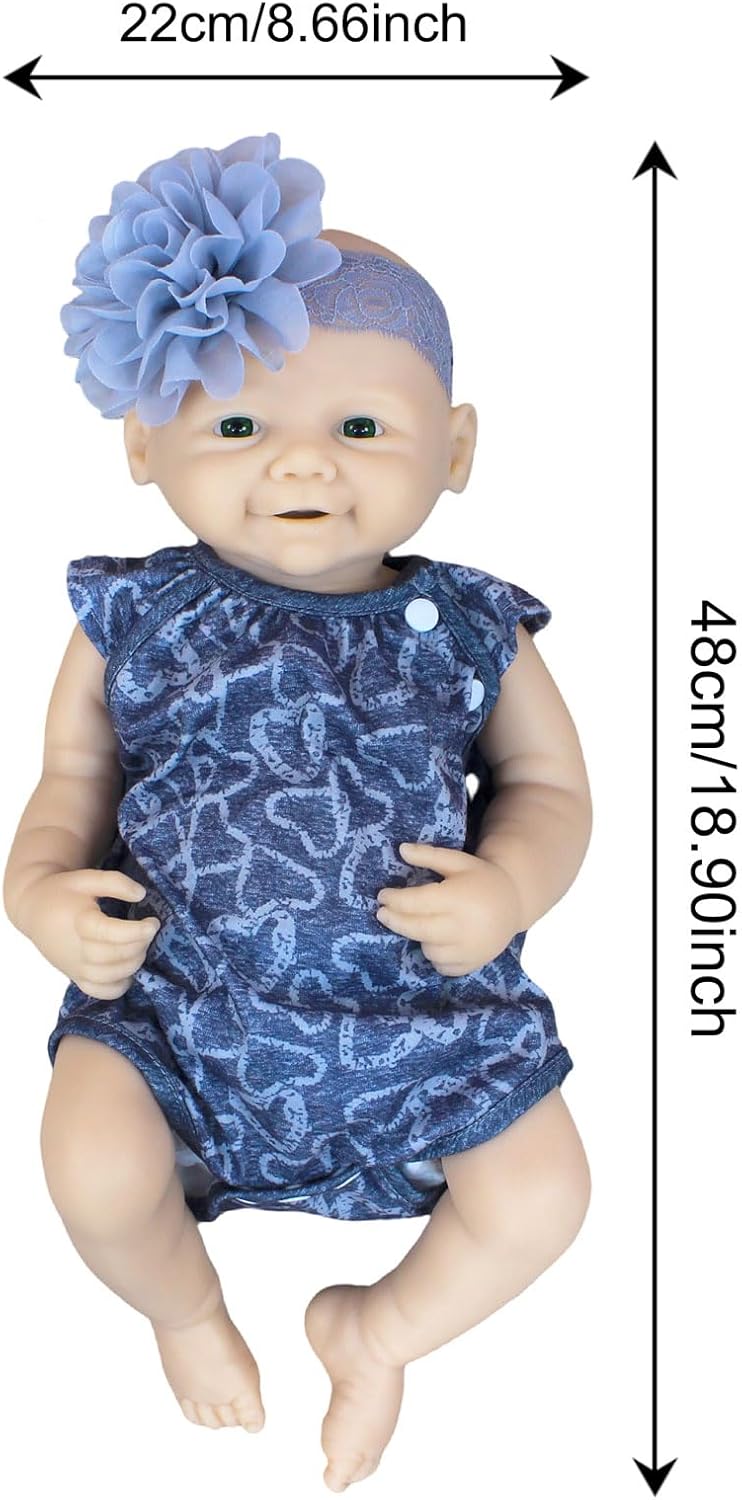 18 Inch Unpainted Reborn Silicone Baby Doll for Kids