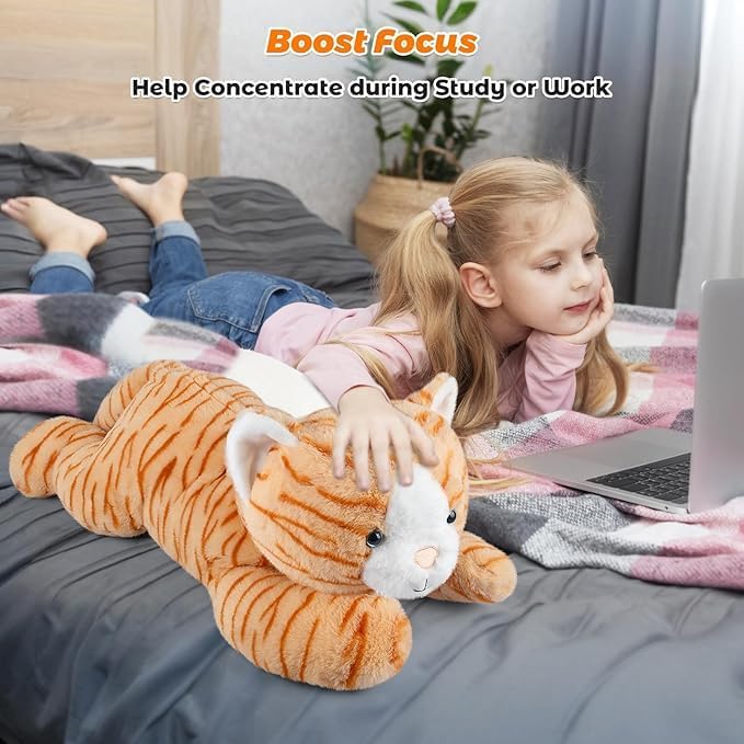 Bobbie Laxi 25 Cat Weighted Plush Toy for Comfort and Cuddle