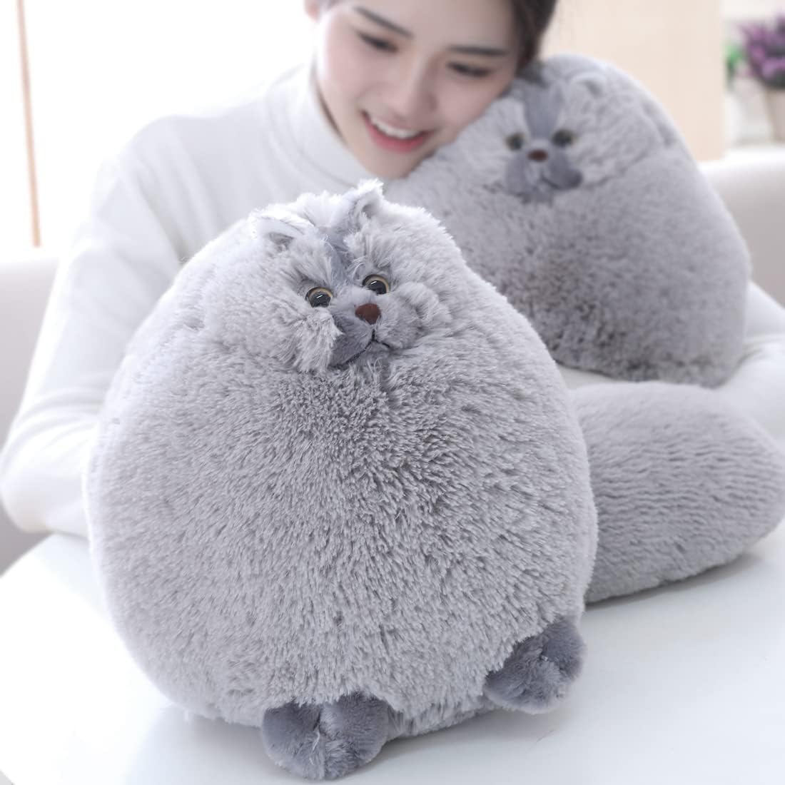 Winsterch Gray Plush Cat Stuffed Animal Toy 10 Inches