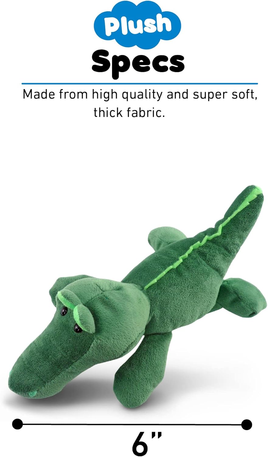 DolliBu Plush Alligator Stuffed Animal 6 Inches