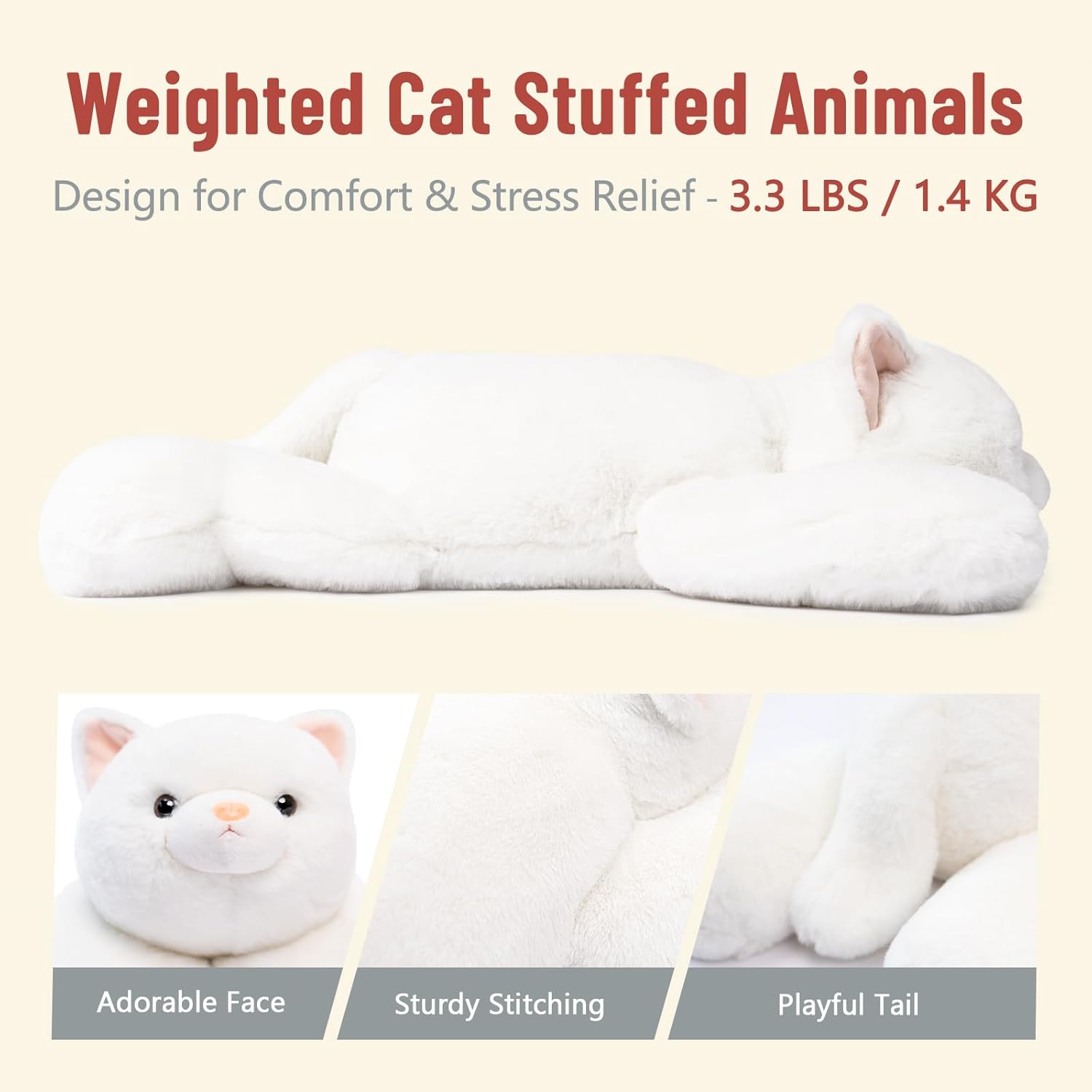 Niuniu Daddy 20 Weighted Cat Plush Pillow Toy