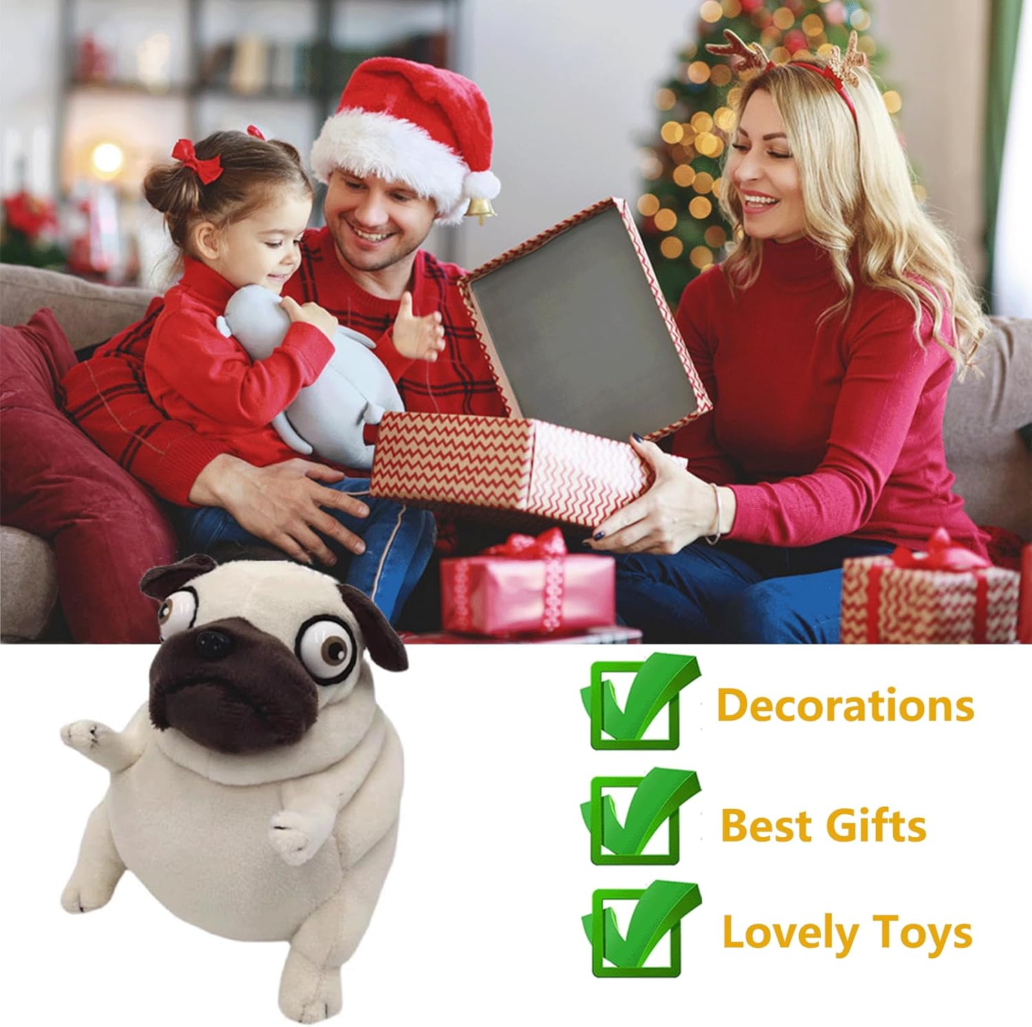Pug Dog Stuffed Animal 6 Inch Ugly Cute Plush Toy