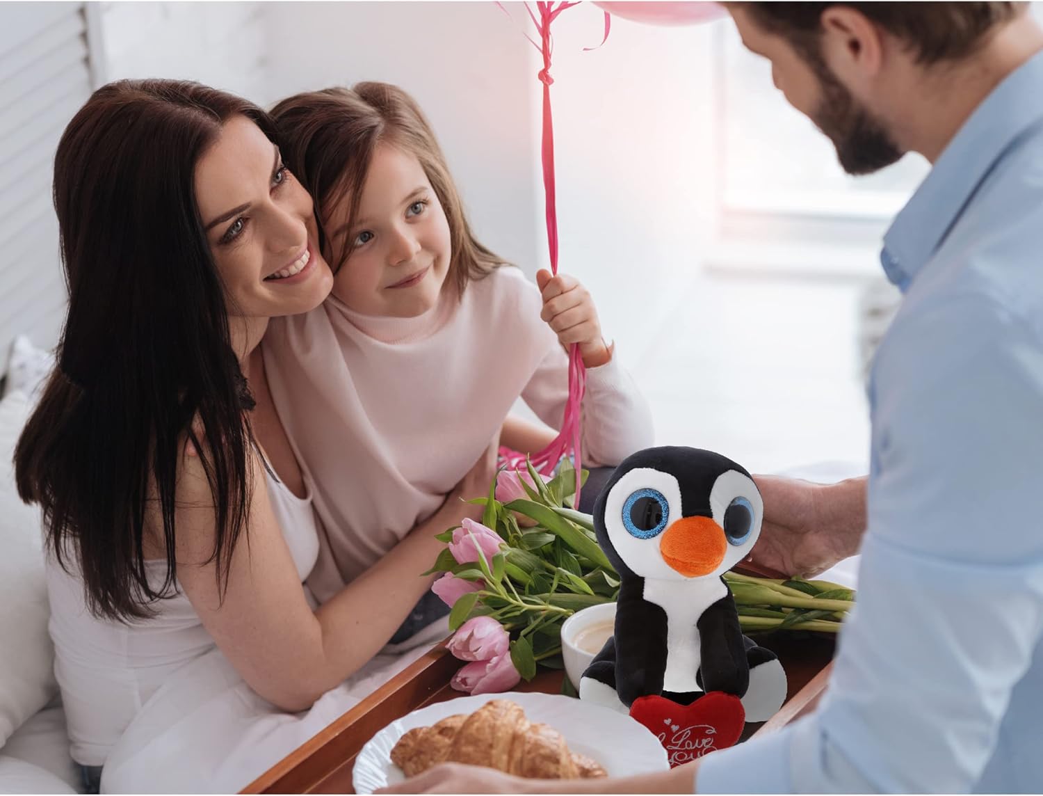 DolliBu I Love You Valentine Penguin Plush 8 Inch
