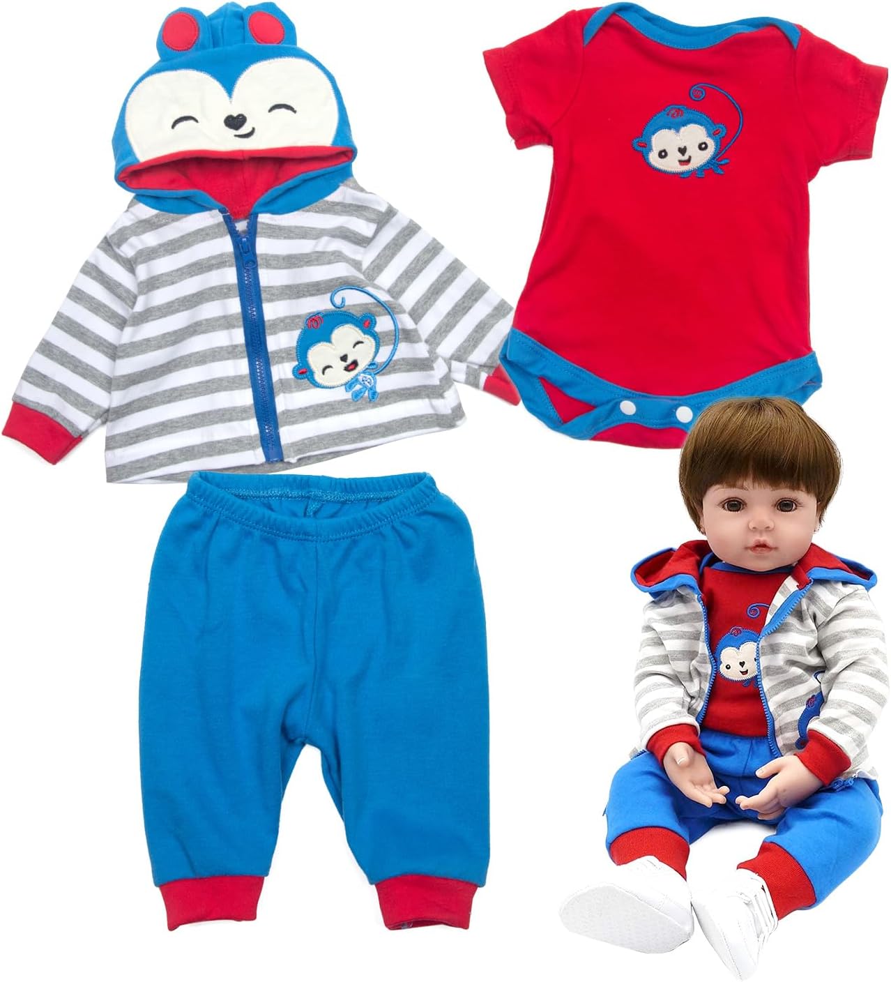 Medylove Reborn Baby Boy Clothes Set 3pcs