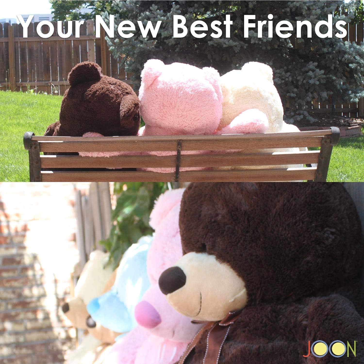 JOON 38 Inch Teddy Bear with Ribbon and Bow