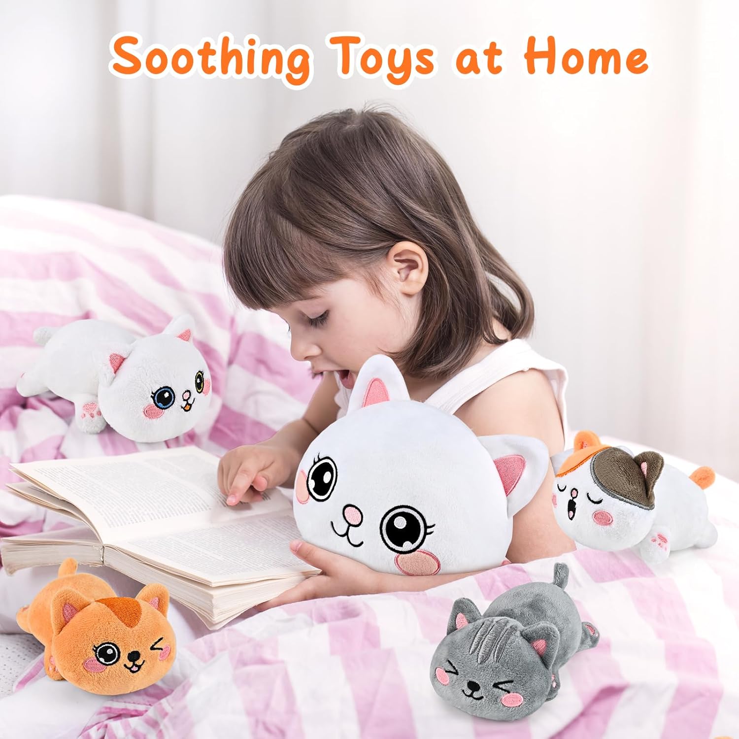 KMUYSL Plush Kitty Set - Mommy with 4 Baby Kitties