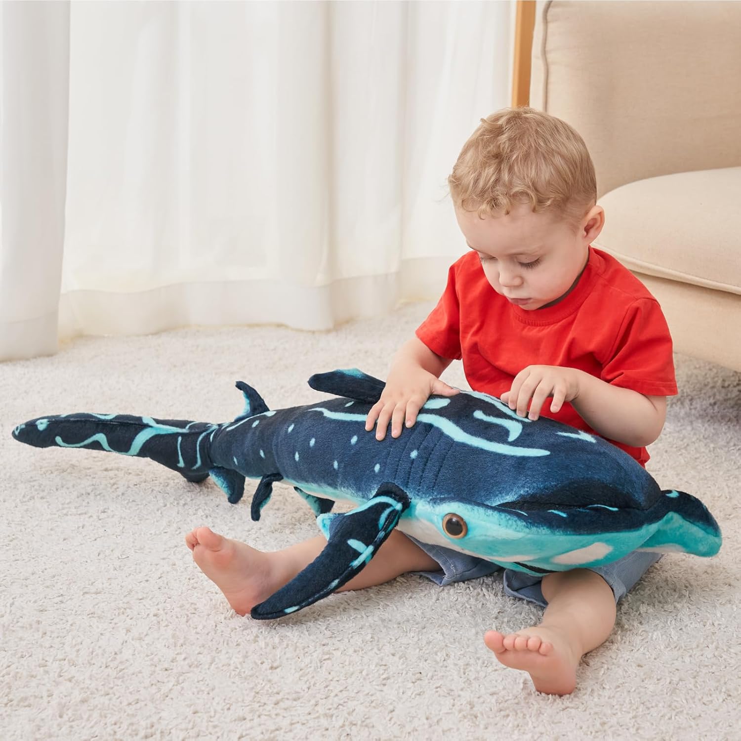 40 Inch Hammerhead Shark Plush Toy - Giant Huggable Stuffed Animal