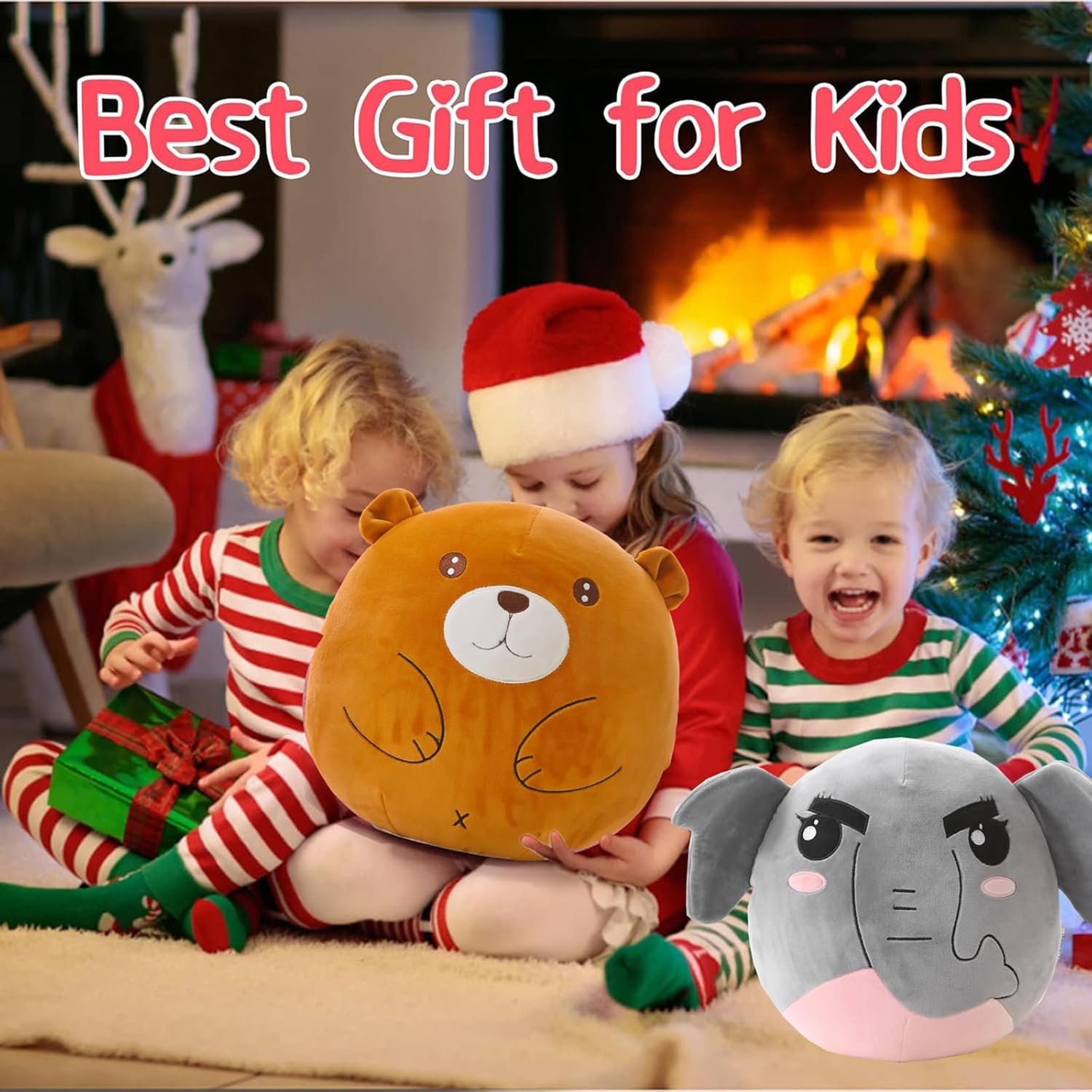 Jemsia 12 Plush Elephant Pillow for Kids and Adults