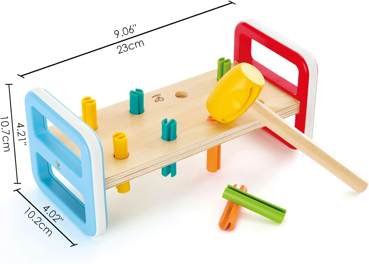 Hape Rainbow Pounder Pounding Bench Wooden Toy with Hammer