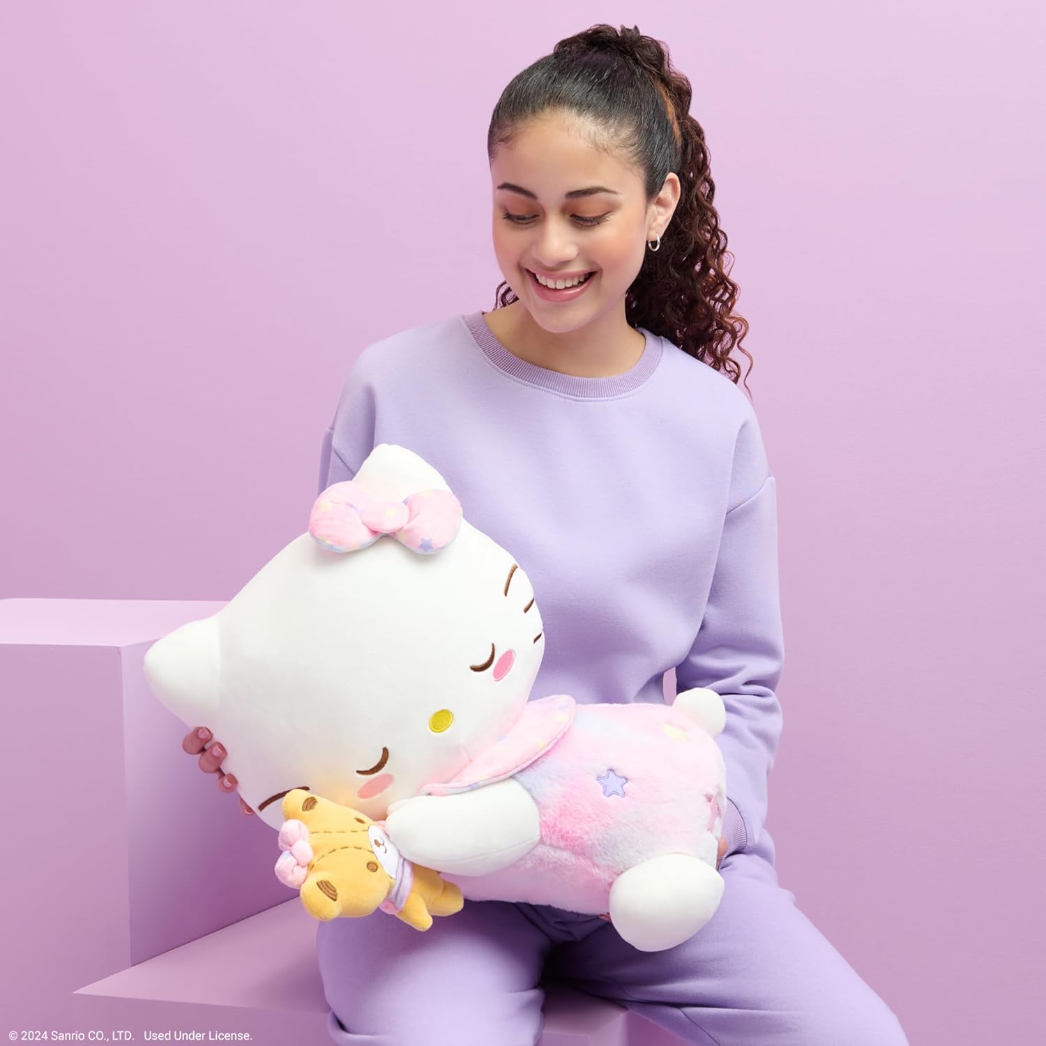 Hello Kitty 18-Inch Sleeping Plush with Bestie Accessory