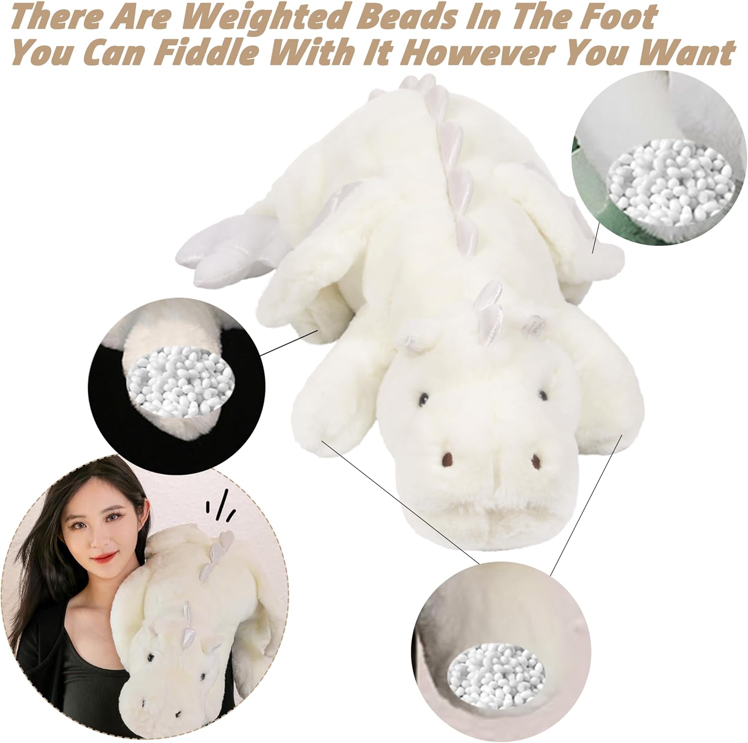 ARELUX 37in Dragon Plush Toy with Wings
