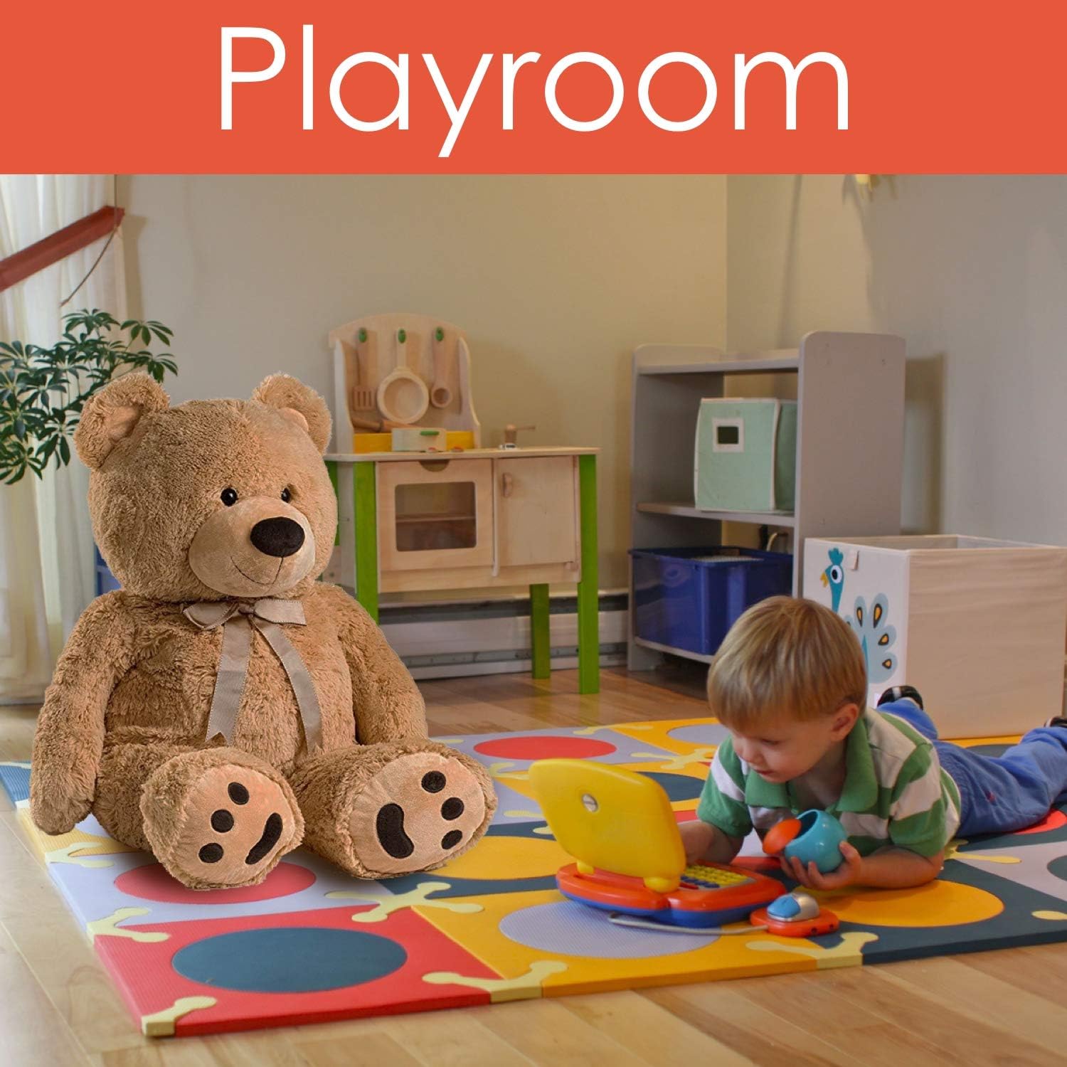 JOON Huge Teddy Bear - 38 Inches Tan Fluffy