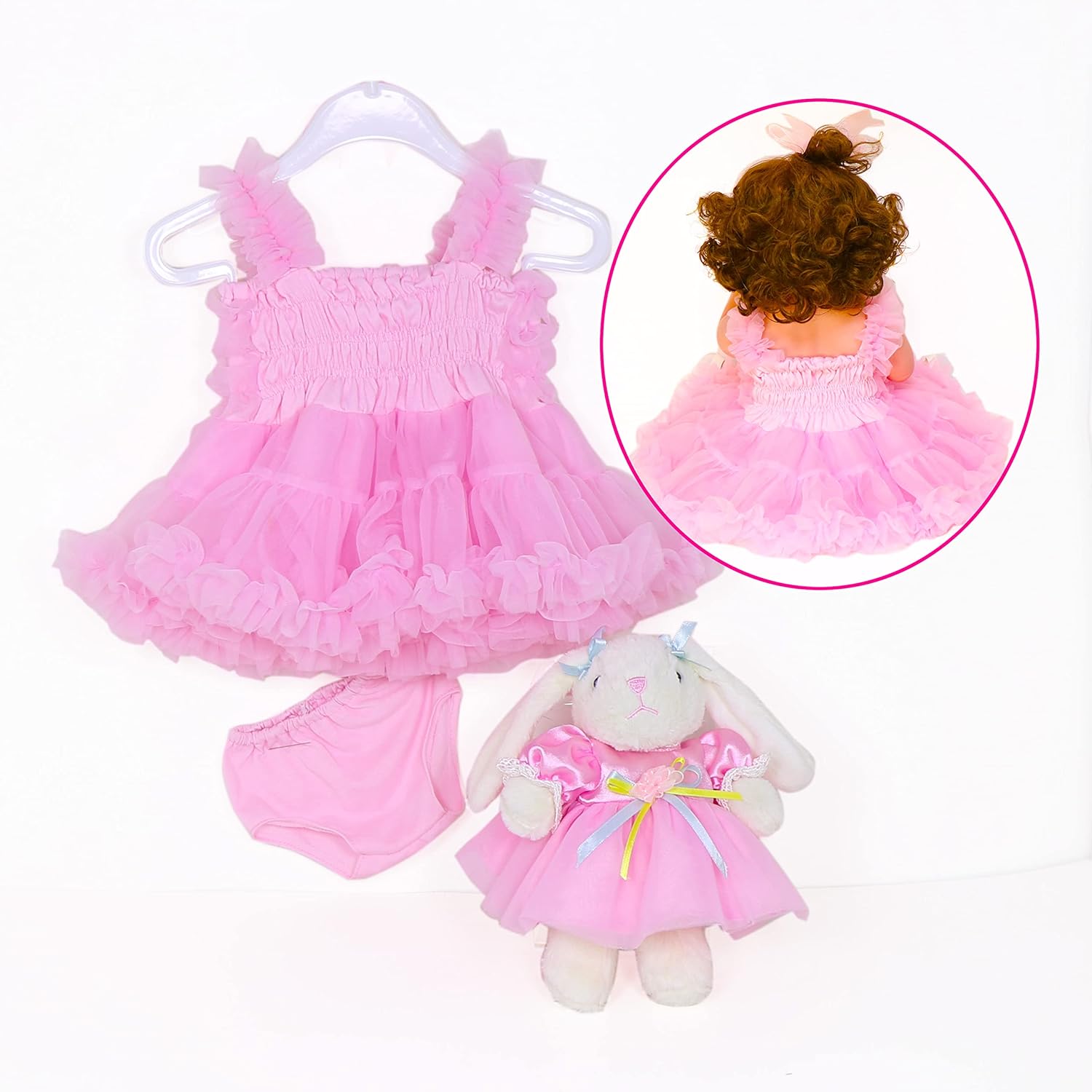 WAWA-HAOKEAI Reborn Doll Clothes Pink 1