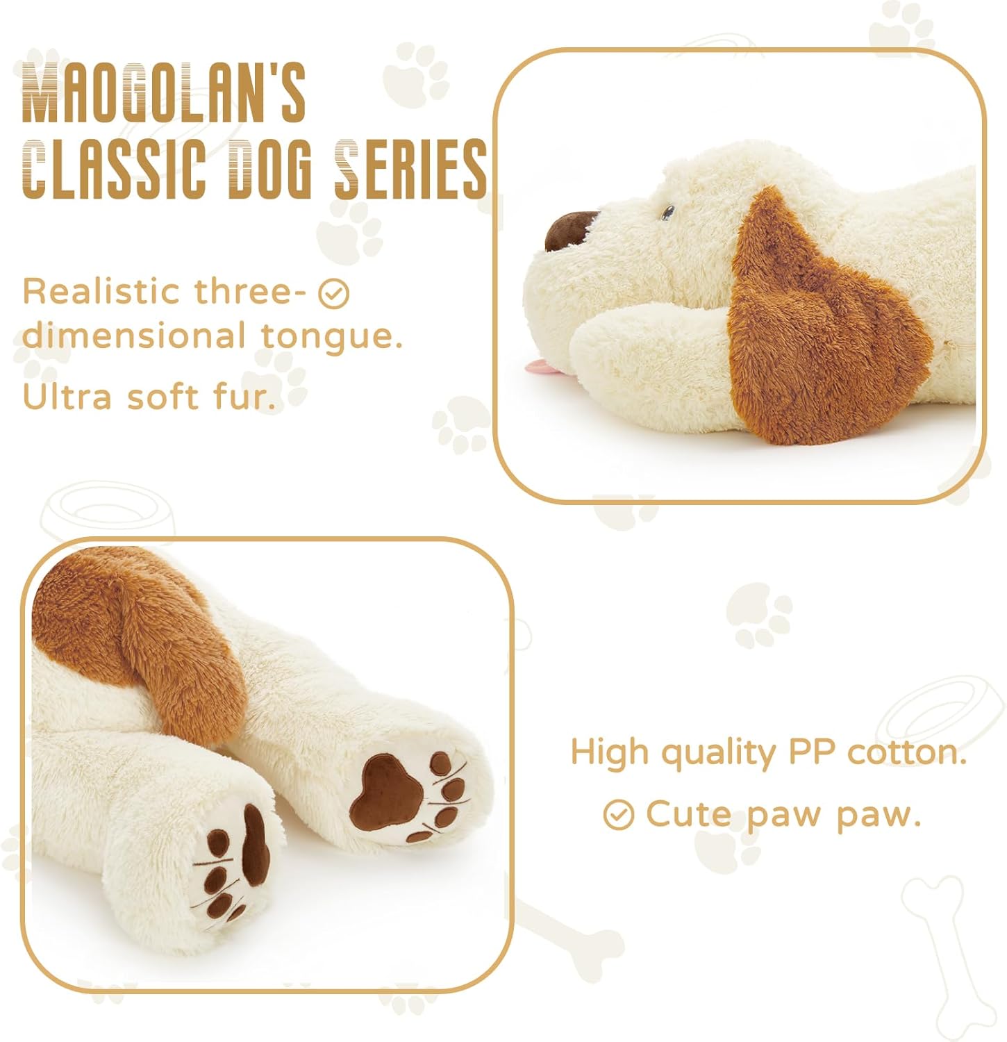 MaoGoLan Giant Stuffed Puppy Dog 31 Inch Plush Pillow 1