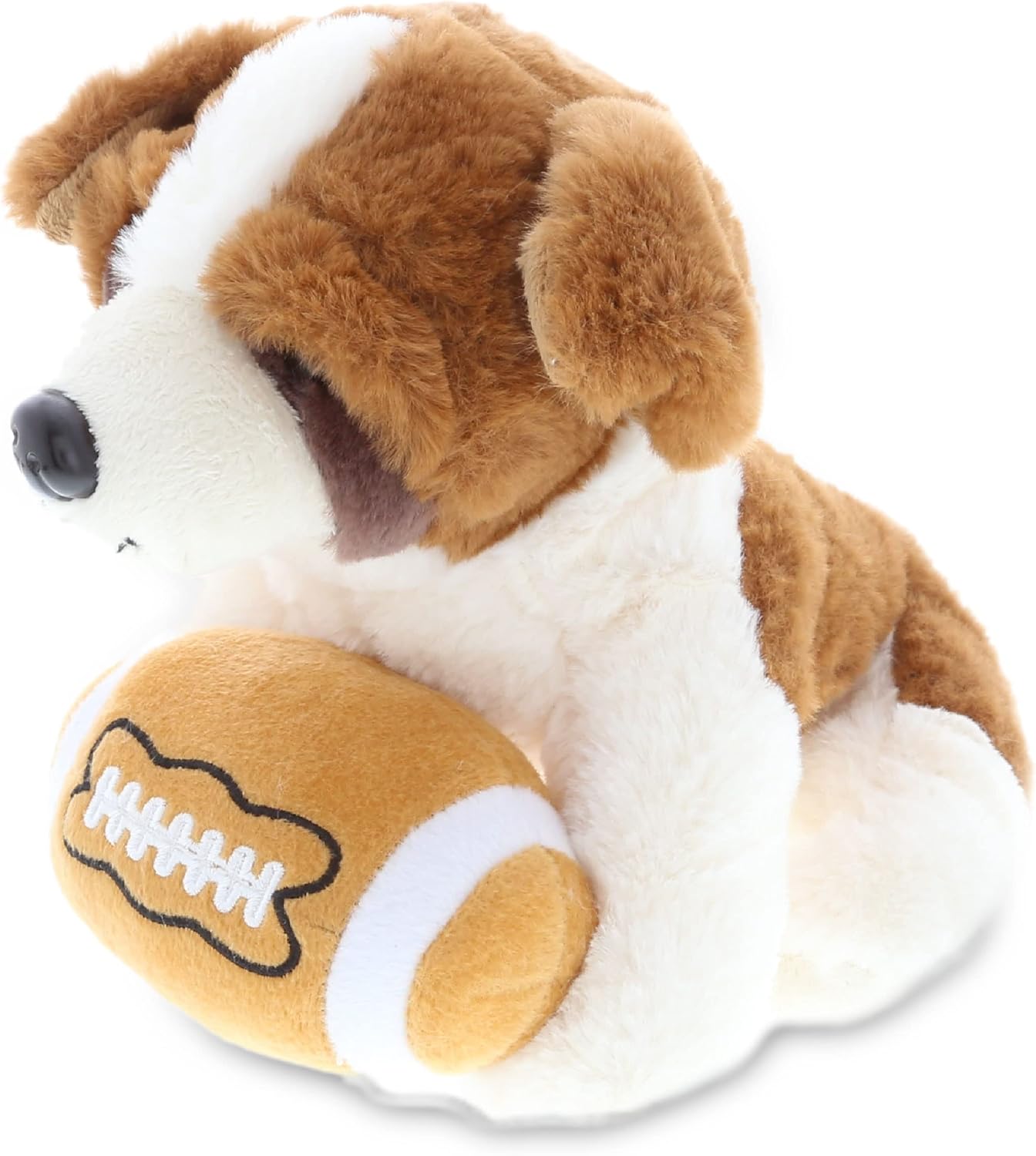 DolliBu St Bernard Dog Plush with Football - 8 Inches