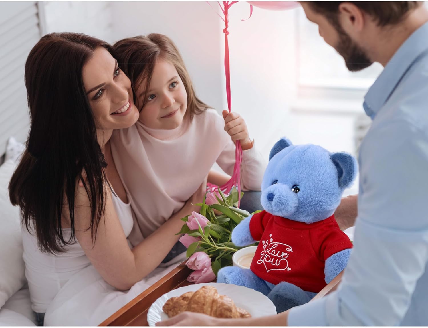 DolliBu I Love You Baby Blue Bear Plush - 8 Inches