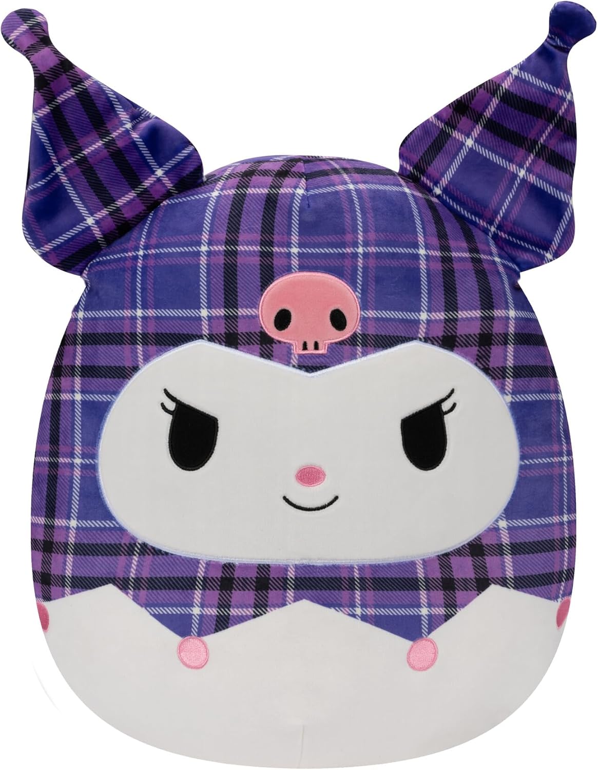 Squishmallows Original Sanrio 14 Inch Purple Plaid Kuromi Plush